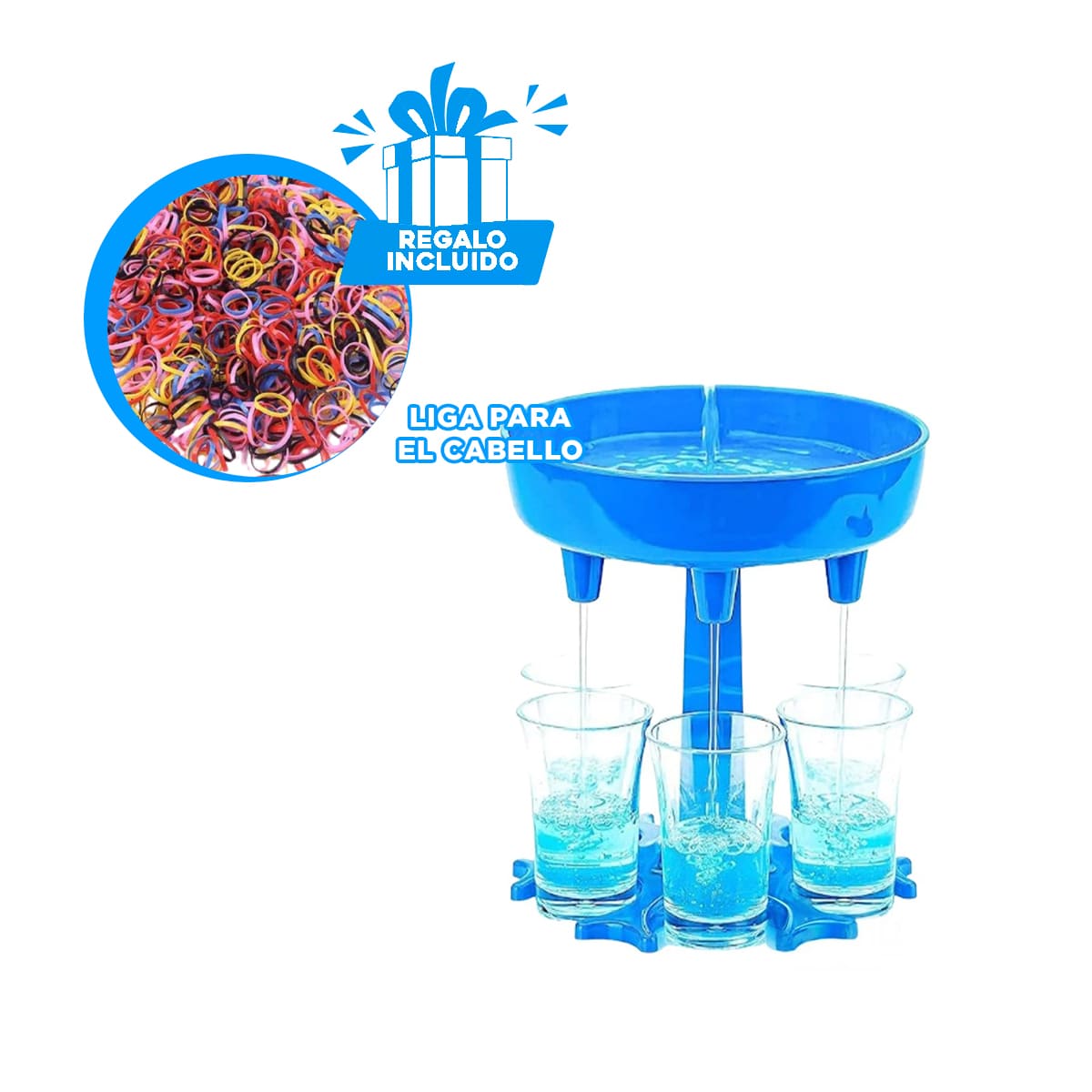 PACK6 DISPENSADOR DE DOSIS PEQUEÑA CELESTE Y+LIGAS DE REGALO - 1