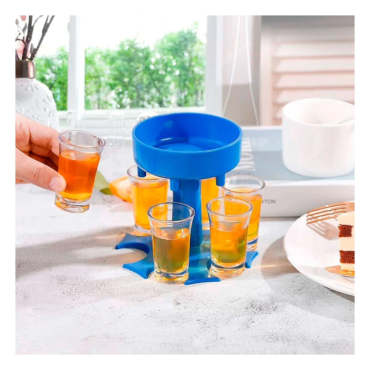 PACK6 SOPORTE DE COPAS SHOT EN CELESTE Y+PAPEL DE REGALO - 3