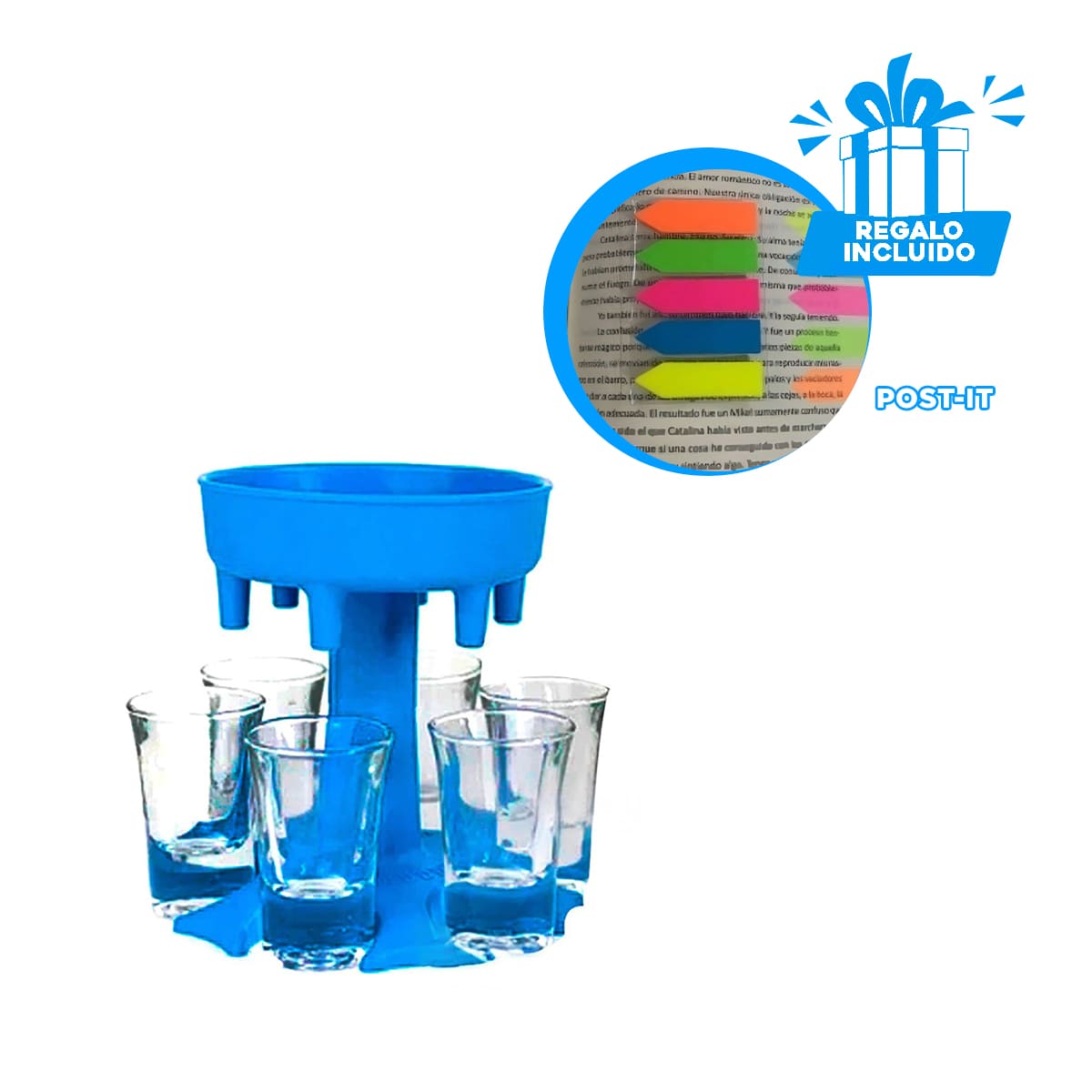 PACK12 ORGANIZADOR DE LICOR CELESTE Y+BANDERITAS ADHESIVAS - 1