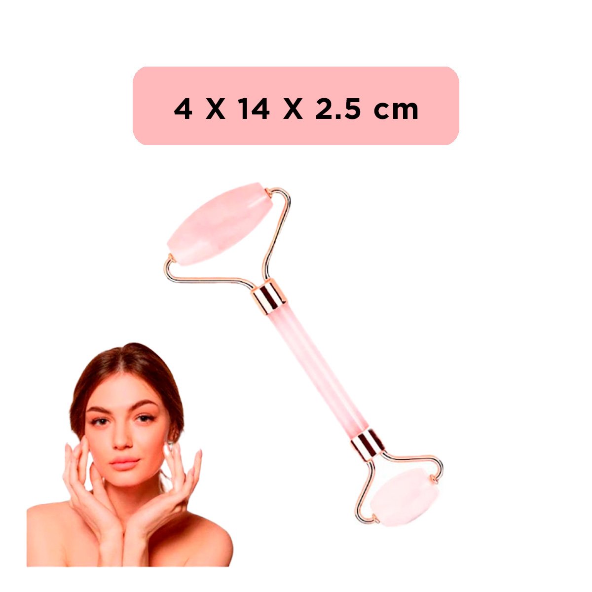 PACK4 SISTEMA 1 DE CUARZO ROSADO MARMOLEADO PARA RUTINA FACIAL Y+REGALO STICKER - 4