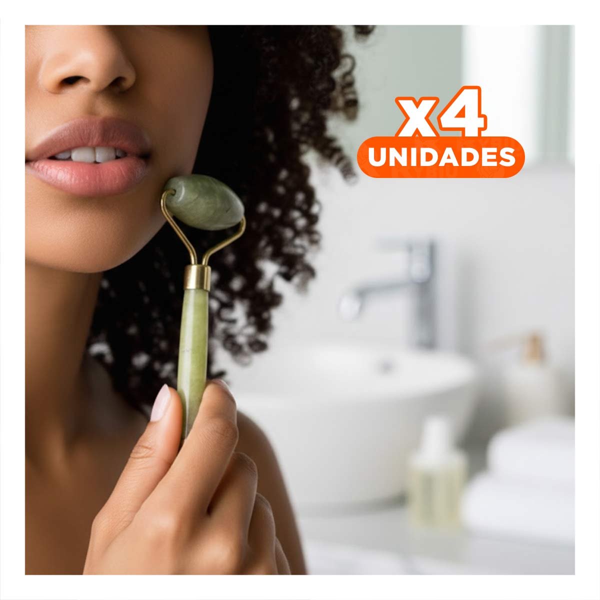 PACK4 CONJUNTO 1 DE CUARZO ROSADO MARMOLEADO PARA MASAJE FACIAL - 1