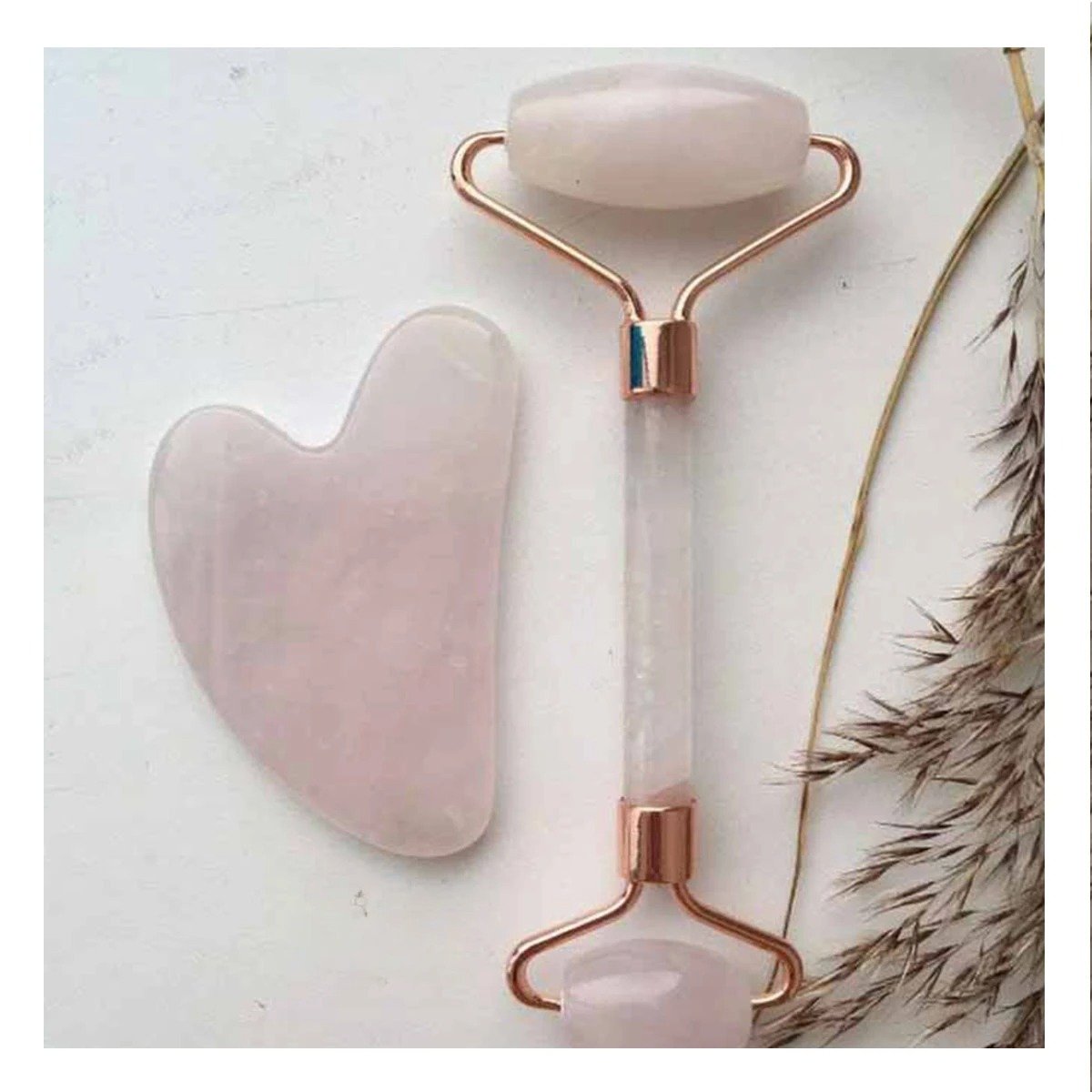 PACK4 SISTEMA 1 DE CUARZO ROSADO MARMOLEADO PARA RUTINA FACIAL Y+REGALO STICKER - 3