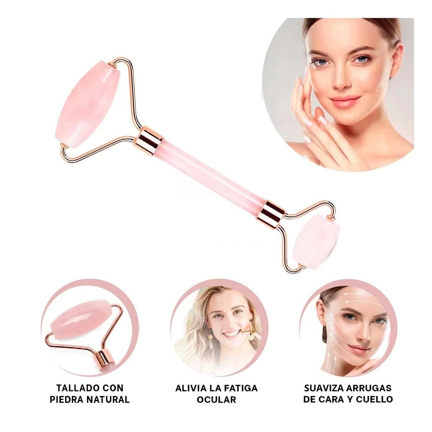 PACK6 EQUIPO 1 DE CUARZO ROSADO MARMOLEADO PARA LIMPIEZA FACIAL Y+PAPEL REGALO - 6