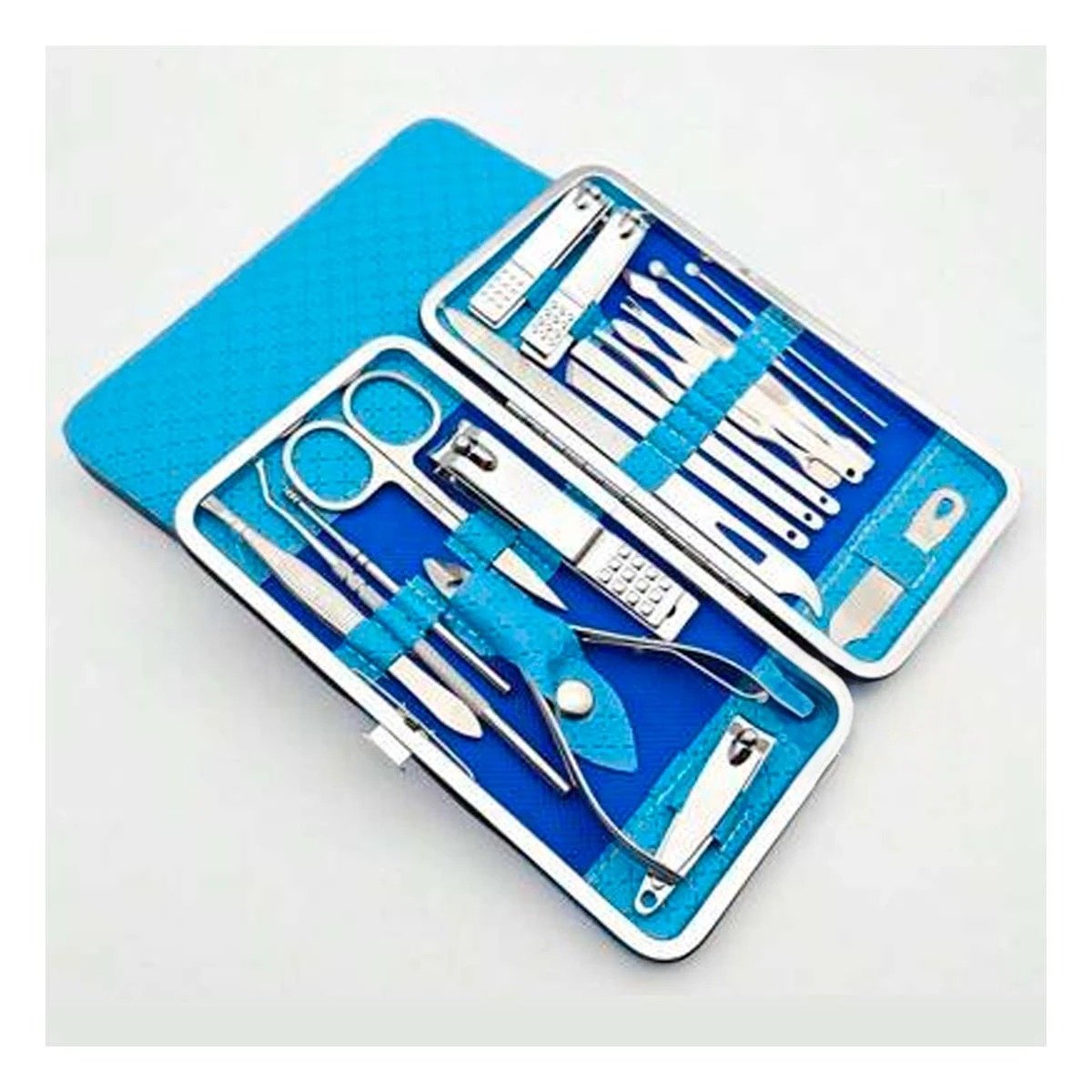 PACK6 SET DE ACCESORIOS DE MANICURE Y PEDICURE 19 PIEZAS CELESTE PROFESIONAL Y+REGALO STICKER - 3