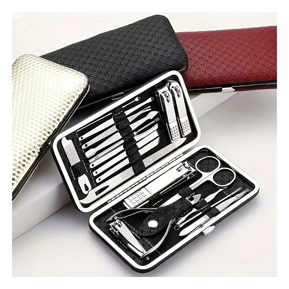PACK2 JUEGO COMPLETO DE MANICURE Y PEDICURE 19 PIEZAS CELESTE PARA VIAJES Y+REGALO STICKER - 3