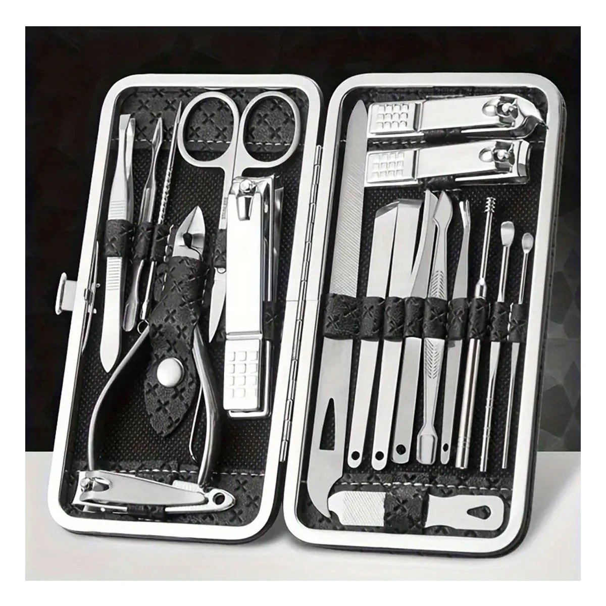 PACK4 KIT DE HERRAMIENTAS DE MANICURE Y PEDICURE 19 PIEZAS CELESTE COMPLETO Y+PAPEL REGALO - 5