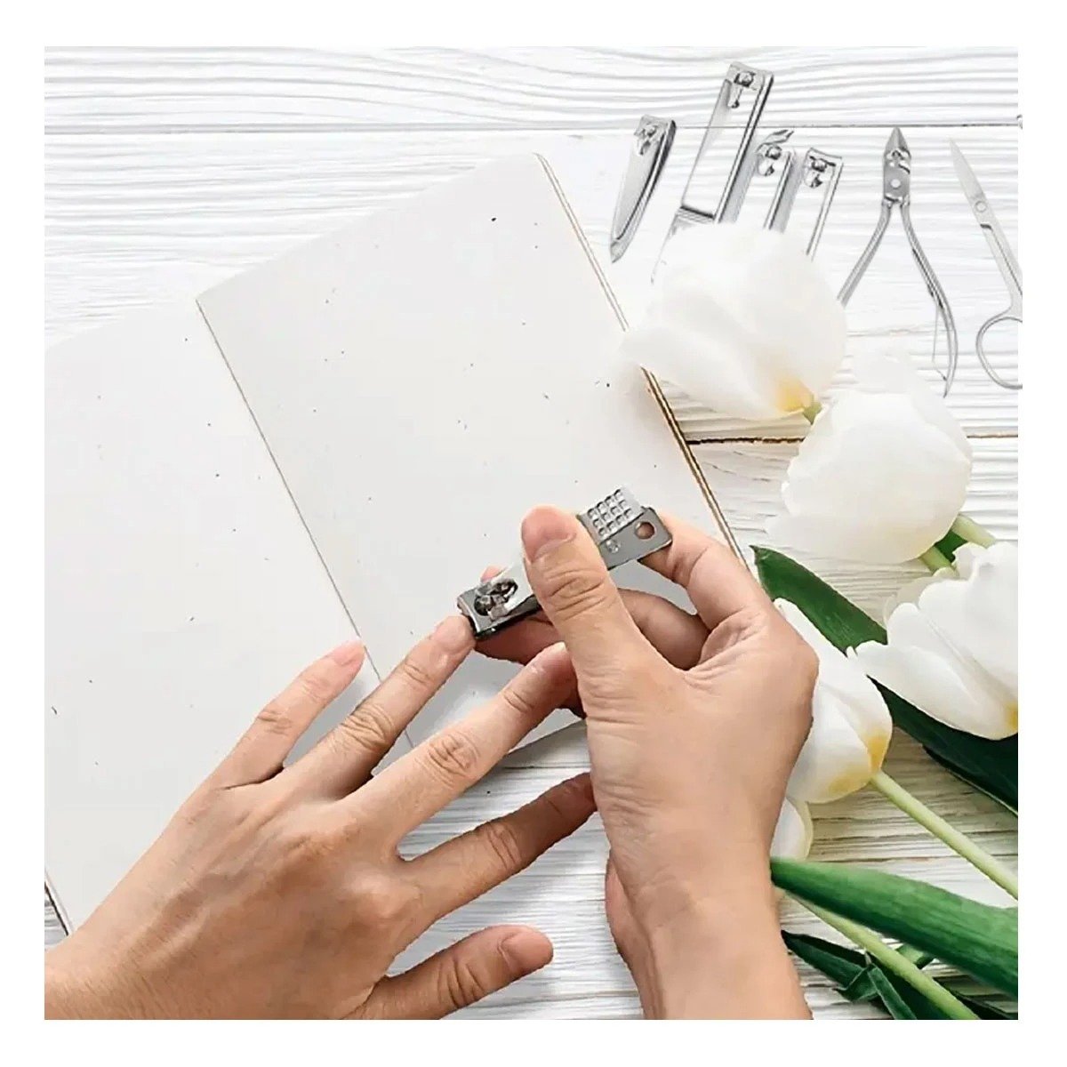 PACK12 EQUIPO DE ACCESORIOS DE MANICURE Y PEDICURE 19 PIEZAS CELESTE Y+REGALO STICKER - 3