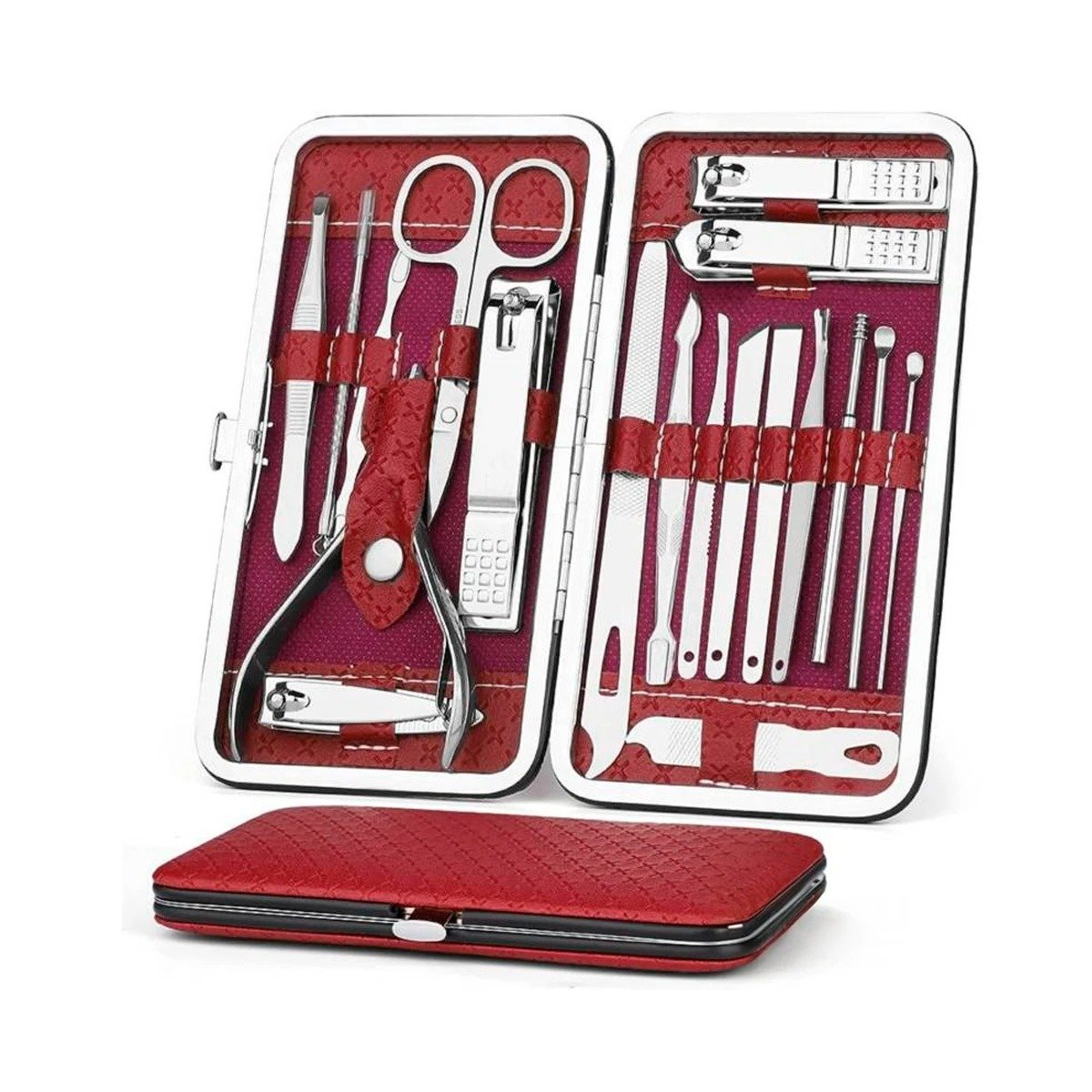 PACK2 JUEGO COMPLETO DE MANICURE Y PEDICURE 19 PIEZAS CELESTE PARA VIAJES Y+REGALO STICKER - 2