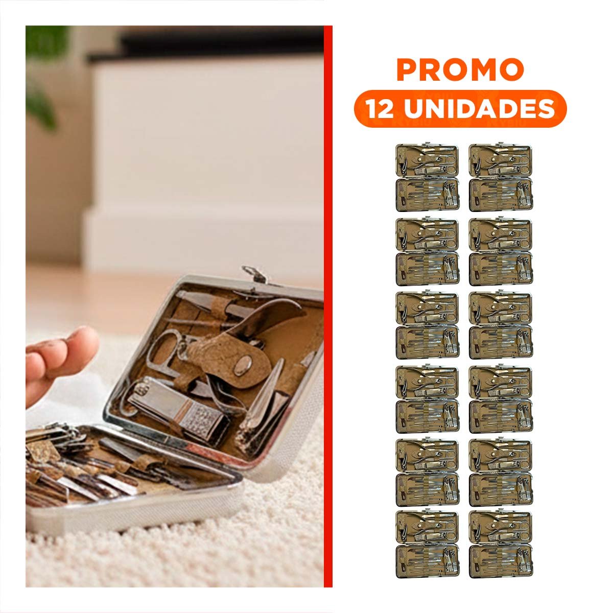 PACK12 EQUIPO DE ACCESORIOS DE MANICURE Y PEDICURE 19 PIEZAS CELESTE Y+REGALO STICKER - 1