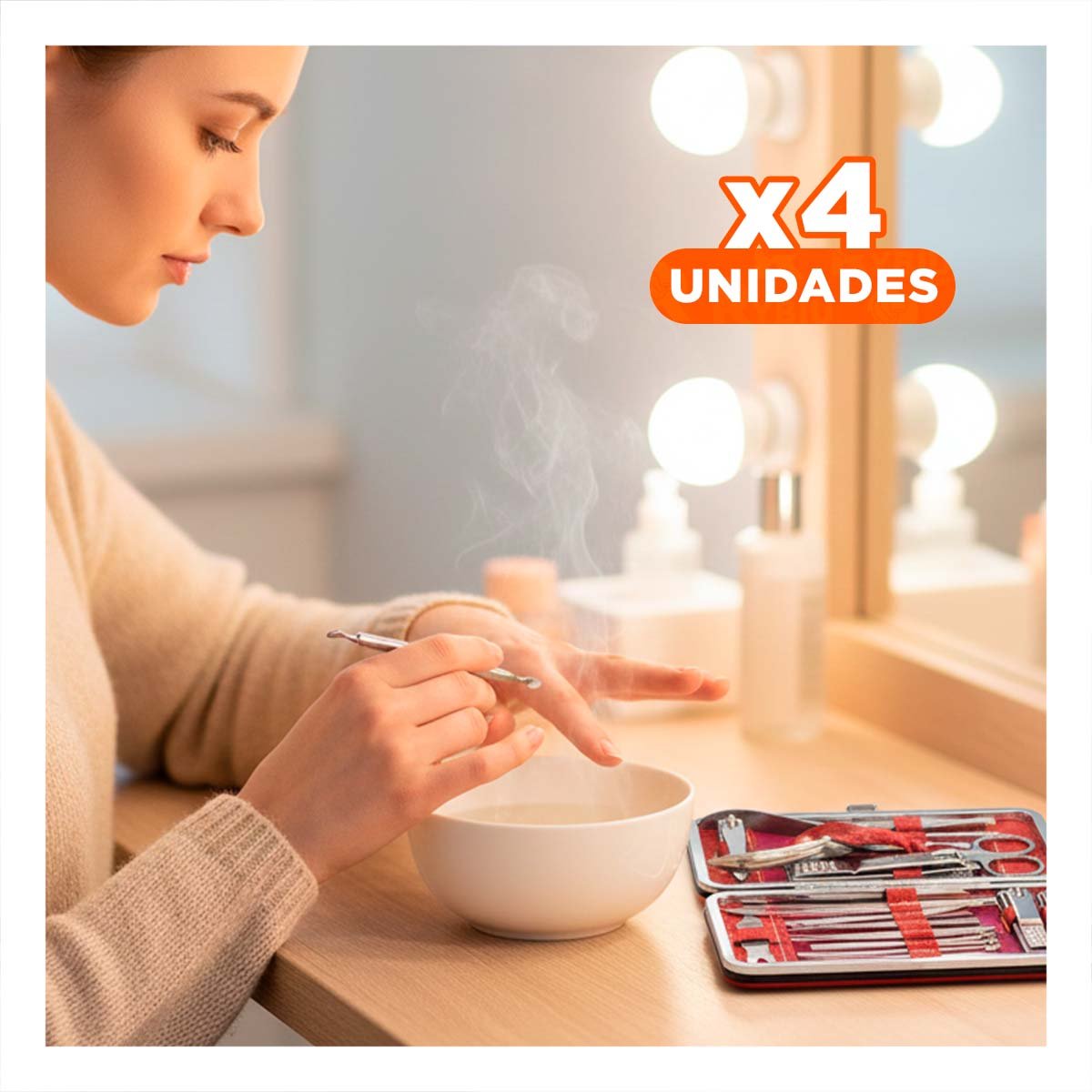 PACK4 SET DE HERRAMIENTAS DE MANICURE Y PEDICURE 19 PIEZAS CELESTE PROFESIONAL - 1