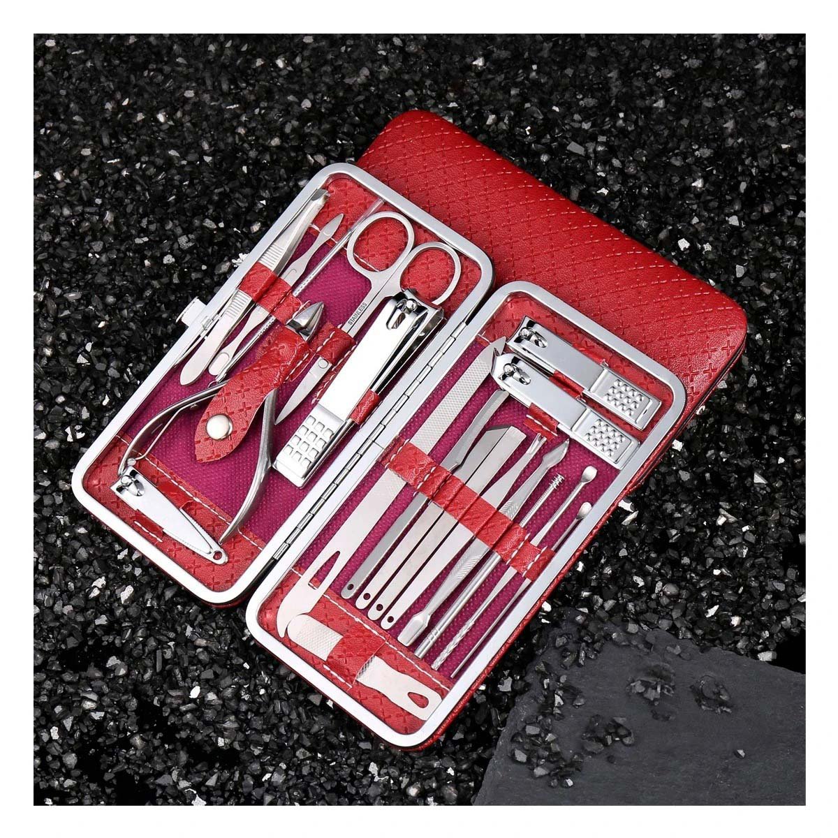 PACK12 KIT DE ACCESORIOS DE MANICURE Y PEDICURE 19 PIEZAS CELESTE COMPLETO - 5
