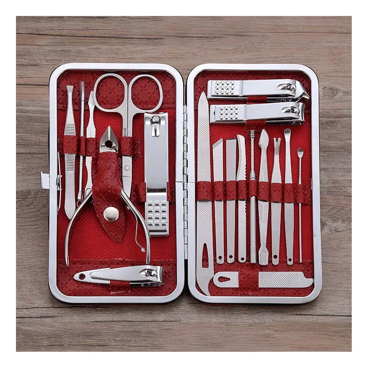 PACK12 ESTUCHE DE ACCESORIOS DE MANICURE Y PEDICURE 19 PIEZAS CELESTE Y+PAPEL REGALO - 3