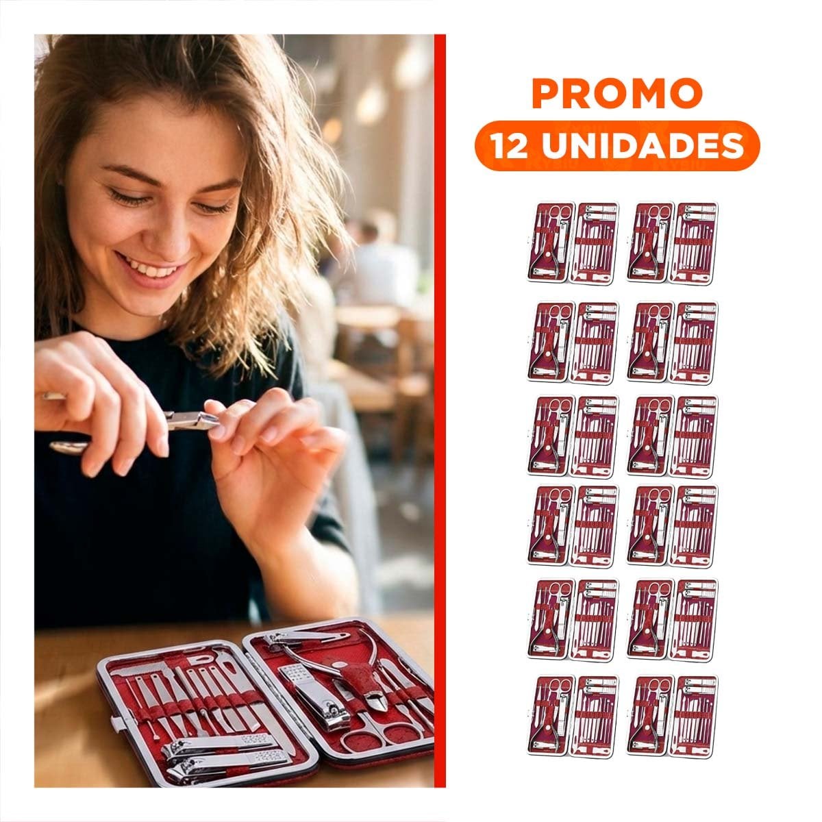 PACK12 EQUIPO DE ACCESORIOS DE MANICURE Y PEDICURE 19 PIEZAS CELESTE Y+REGALO STICKER - 1