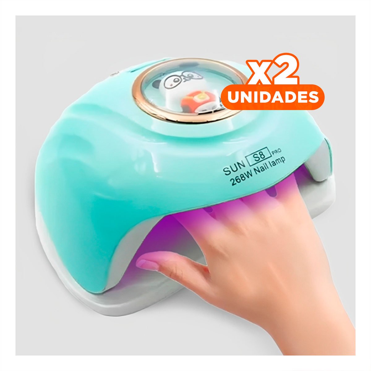 PACK2 SECADORA LED SUN S8 PRO 2 EN 1 BLANCO PARA SECADO RAPIDO DE UÑAS TIGRE Y+REGALO STICKER - 1