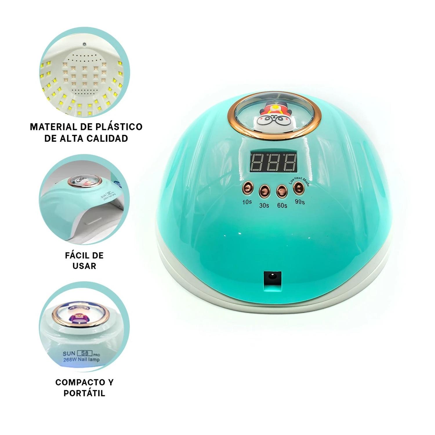 PACK6 EQUIPO LED 2 EN 1 SUN S8 PRO BLANCO PARA UÑAS GEL DISENO TIGRE PROFESIONAL Y+PAPEL REGALO - 6