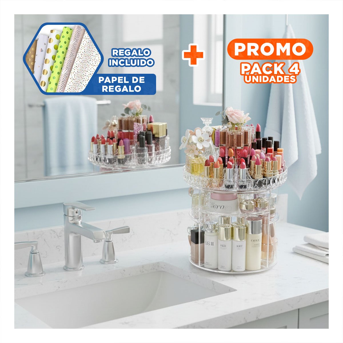 PACK4 KIT DE HERRAMIENTAS DE MANICURE Y PEDICURE 19 PIEZAS CELESTE COMPLETO Y+PAPEL REGALO - 1