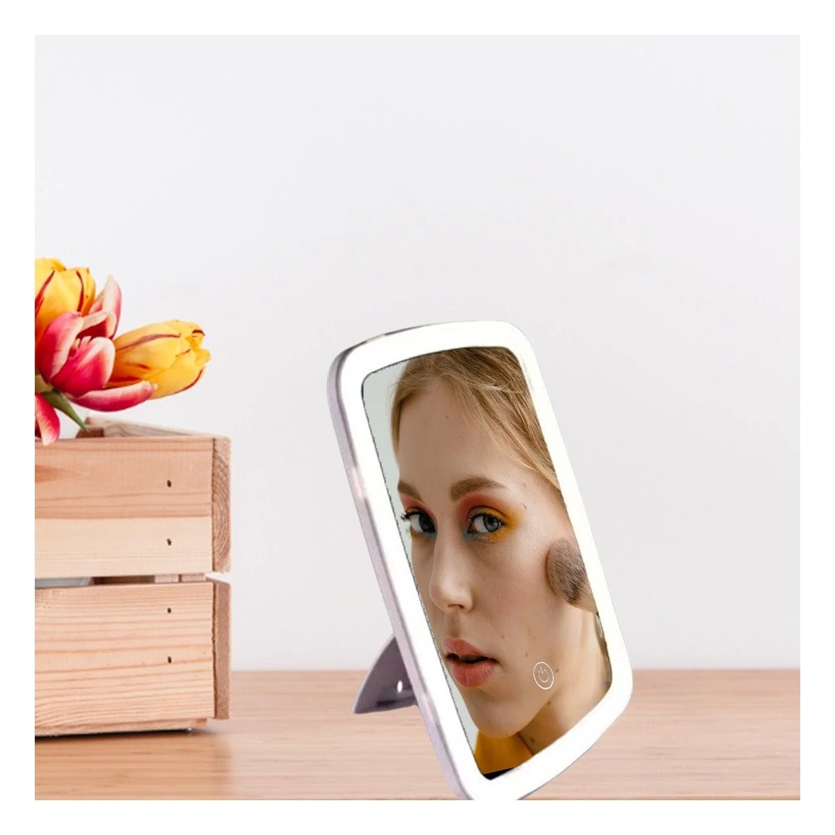 PACK6 ESPEJO LED TACTIL BLANCO CON LUZ REGULABLE PARA BELLEZA Y+REGALO STICKER - 5