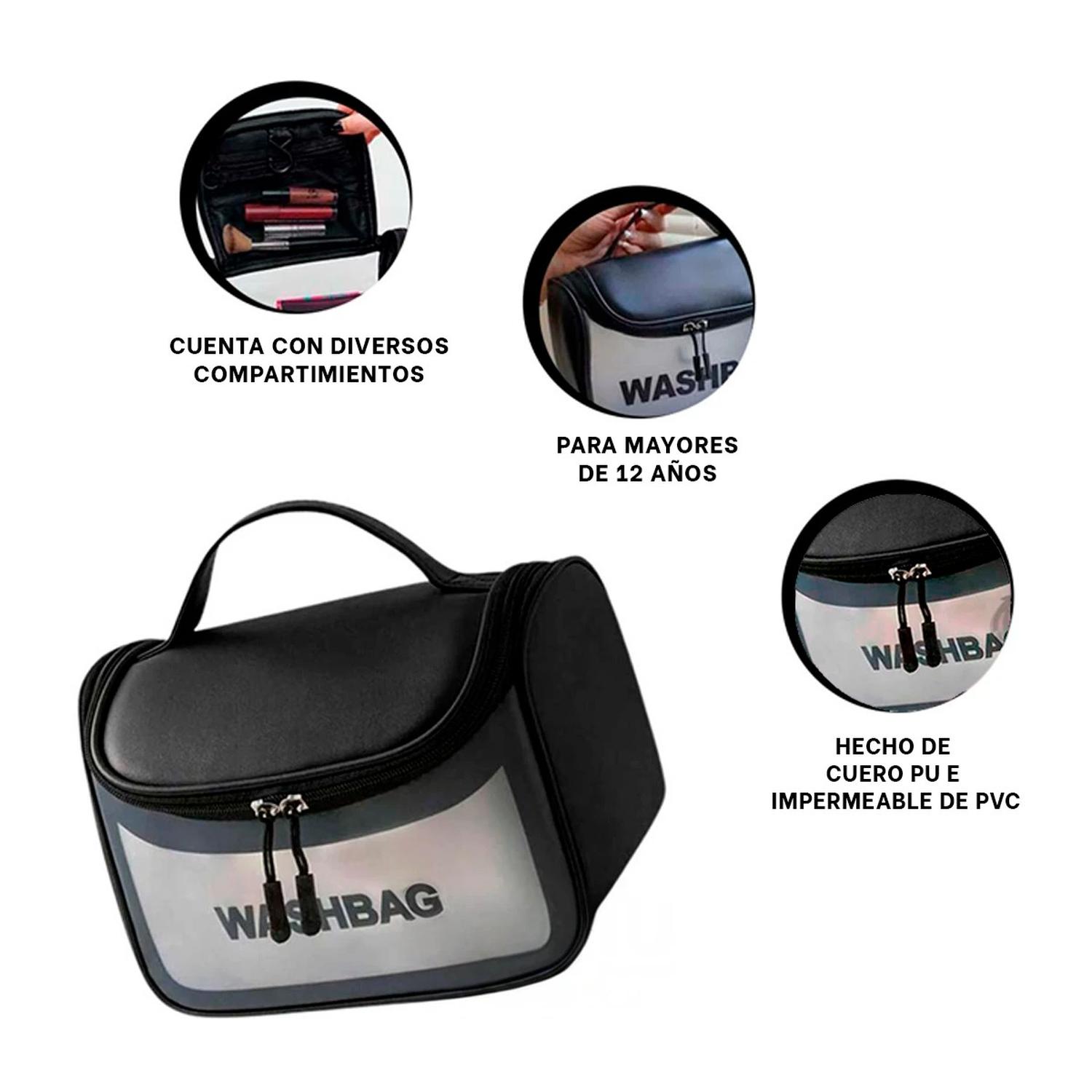 PACK4 PORTADOR COSMETIQUERO BONITO EN COLOR NEGRO - 3