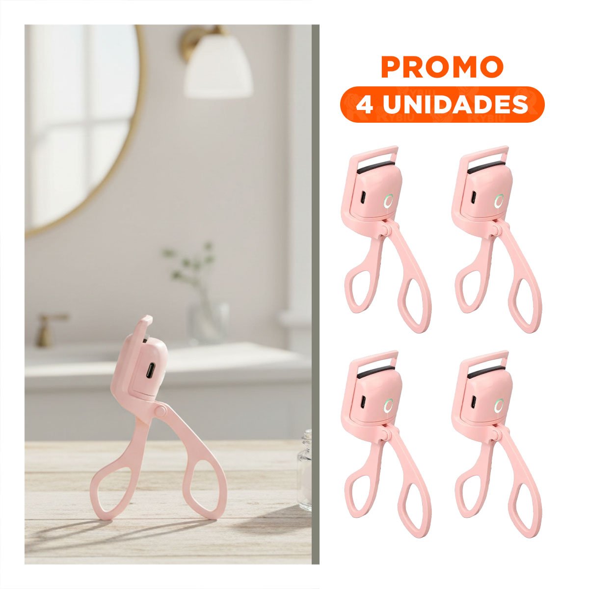 PACK4 TENAZA MODERNA ELECTRICA DE COLOR ROSADA Y+REGALO STICKER - 1