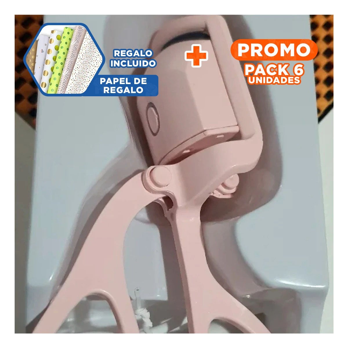 PACK6 STYLER MODERNO ELECTRICO DE COLOR ROSADO Y+PAPEL REGALO - 1