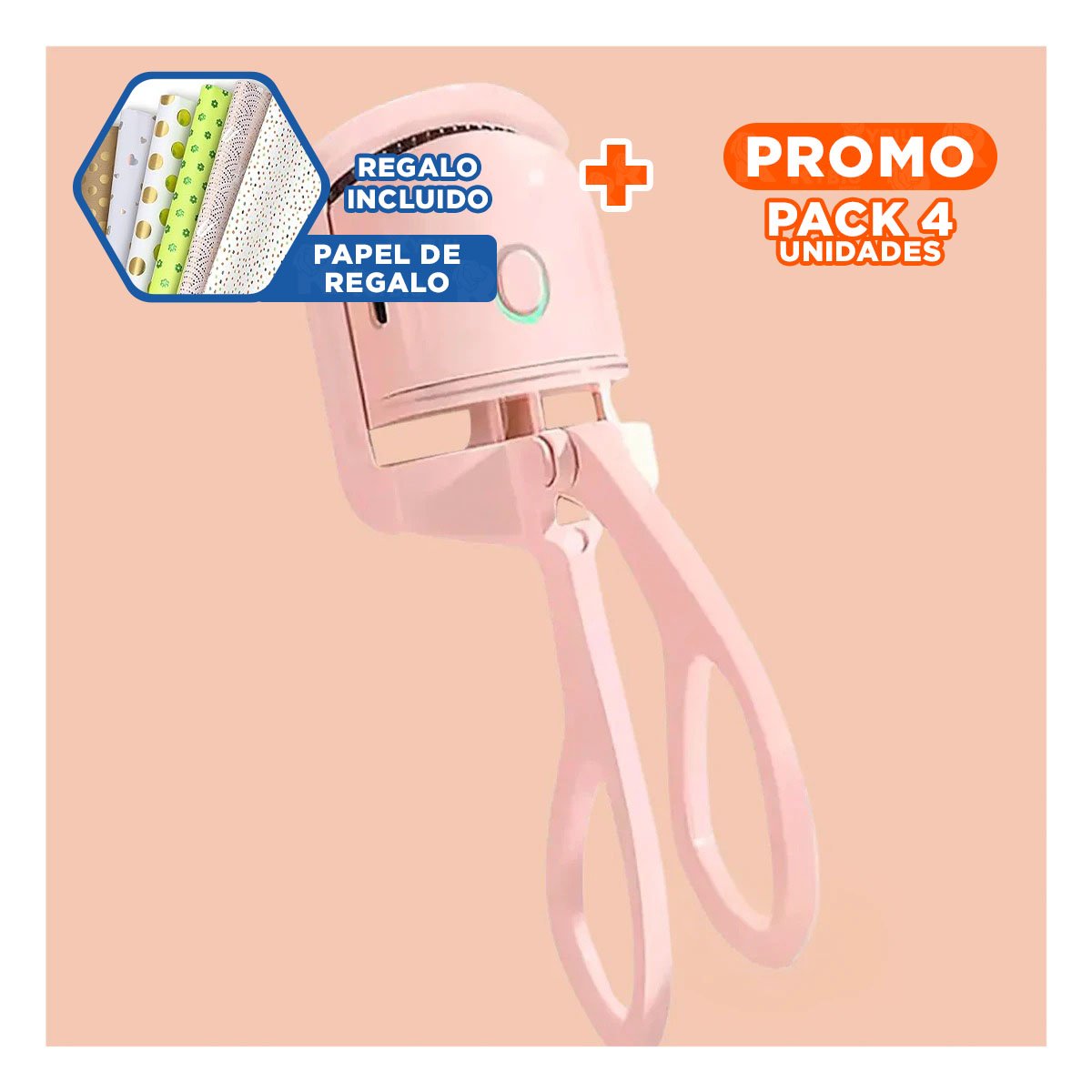 PACK4 ONDULADOR MODERNO ELECTRICO DE COLOR ROSADO Y+PAPEL REGALO - 1