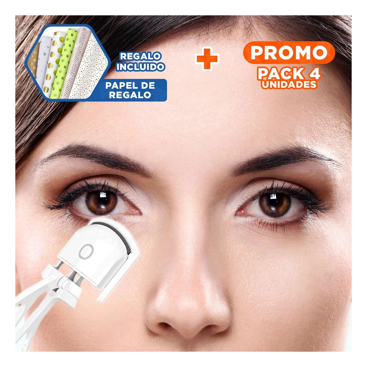 PACK4 TENAZA PRACTICA BLANCA ELECTRICA PARA CABELLO Y+PAPEL REGALO - 1