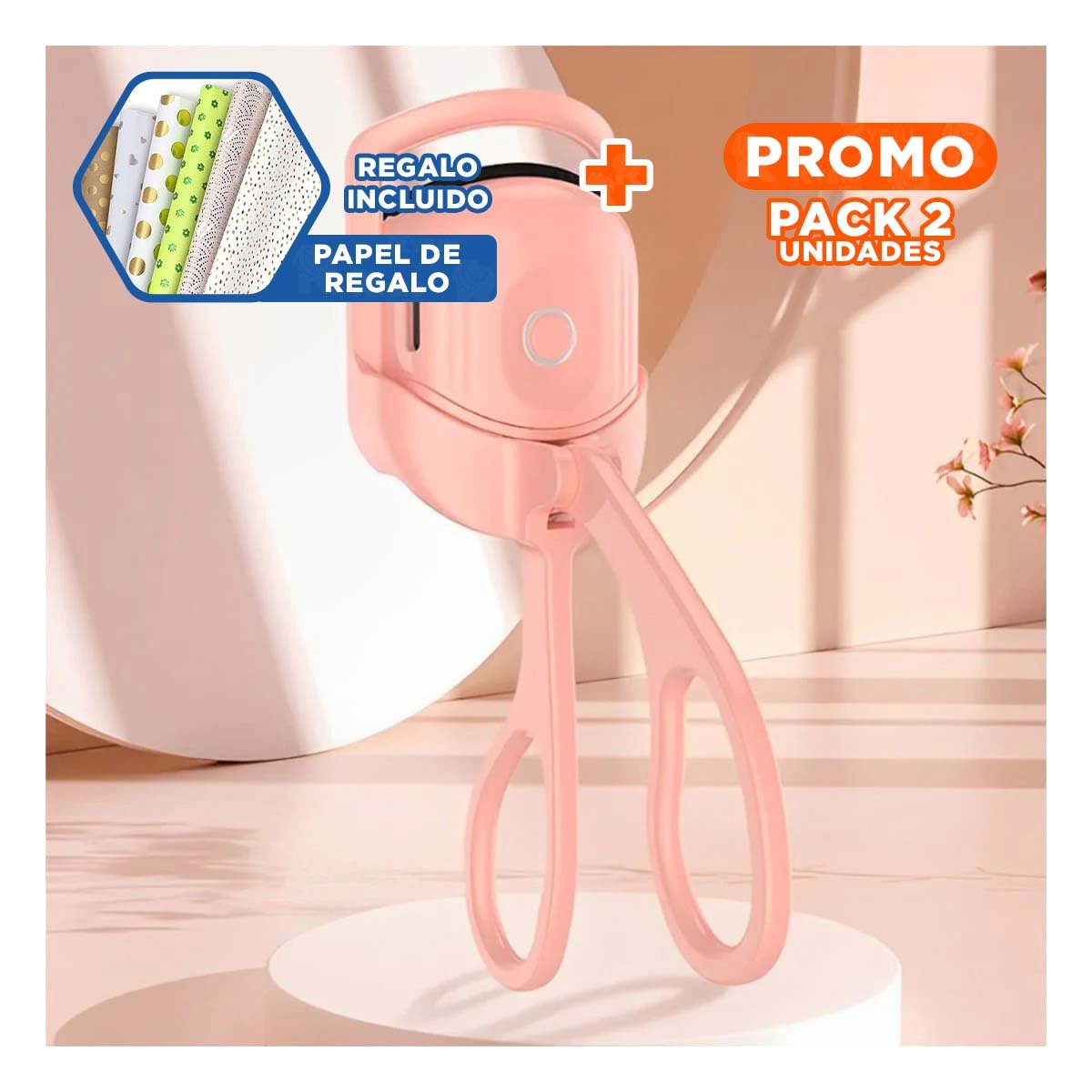 PACK2 MODELADOR PORTATIL ELECTRICO DE COLOR ROSADO Y+PAPEL REGALO - 1