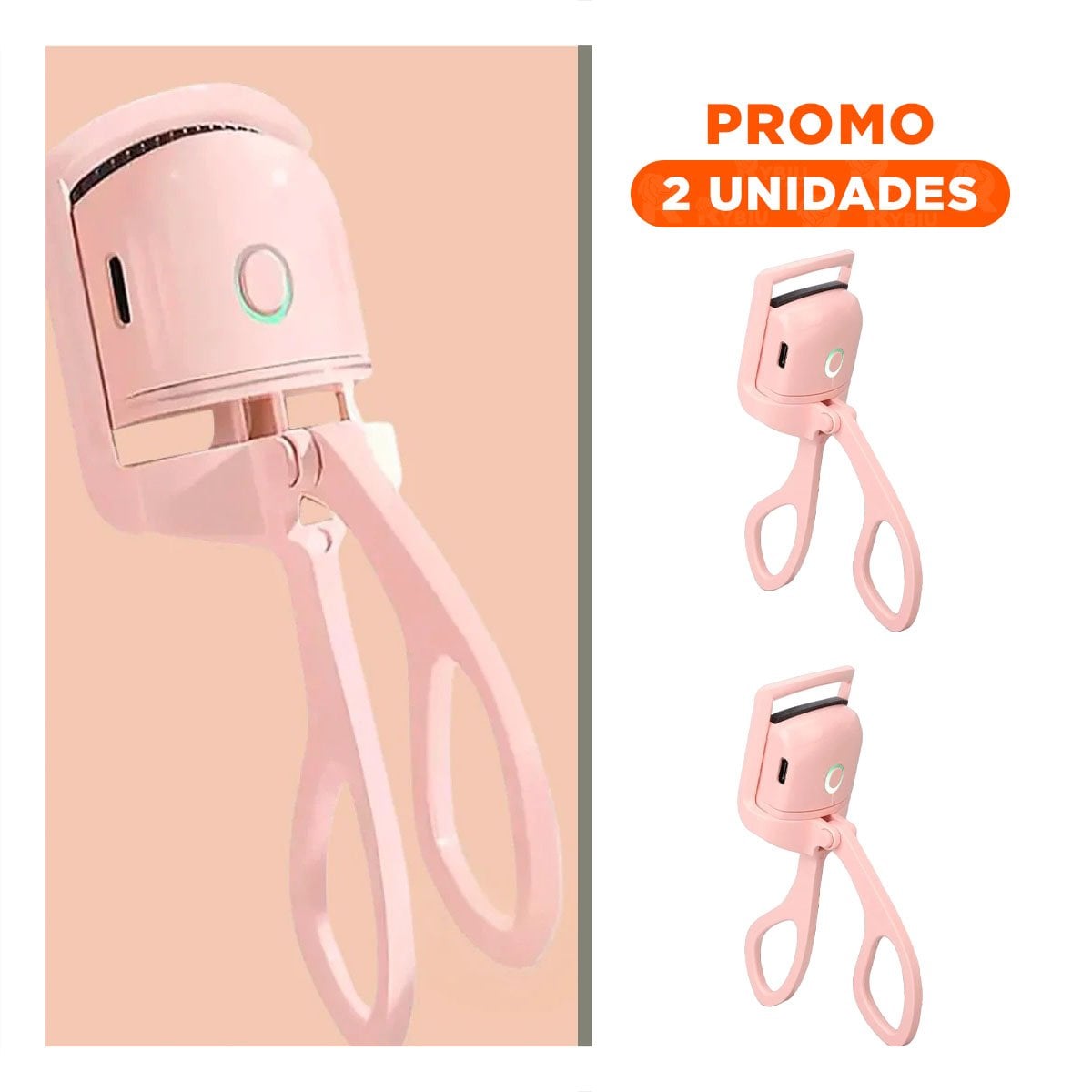 PACK2 TENAZA PORTATIL ELECTRICA DE TONALIDAD ROSADA - 1