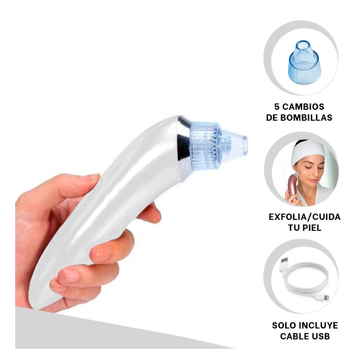 PACK2 EQUIPO PORTATIL BLANCO PARA CUIDADO FACIAL PRACTICO - 5