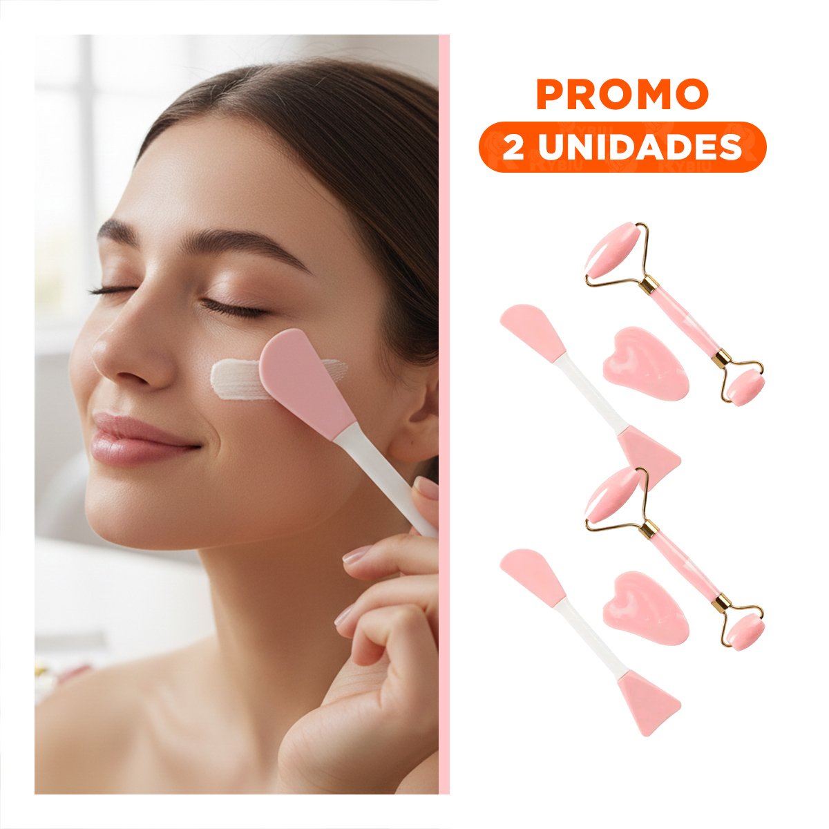 PACK2 SET COMPLETO 3 DE LIMPIEZA FACIAL PLASTICO ROSADO BEBE - 1