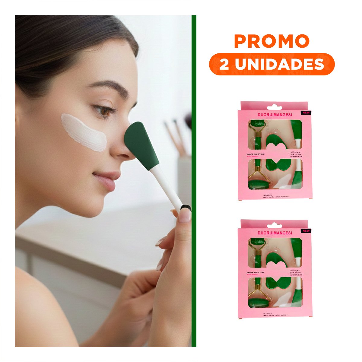 PACK2 COMBO COMPLETO 3 DE LIMPIEZA FACIAL PLASTICO VERDE PARA HOGAR - 1