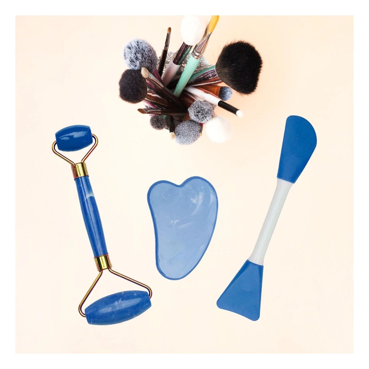 PACK2 CONJUNTO DE LIMPIEZA FACIAL 3 PIEZAS PLASTICO AZUL PARA CUIDADO PERSONAL - 2