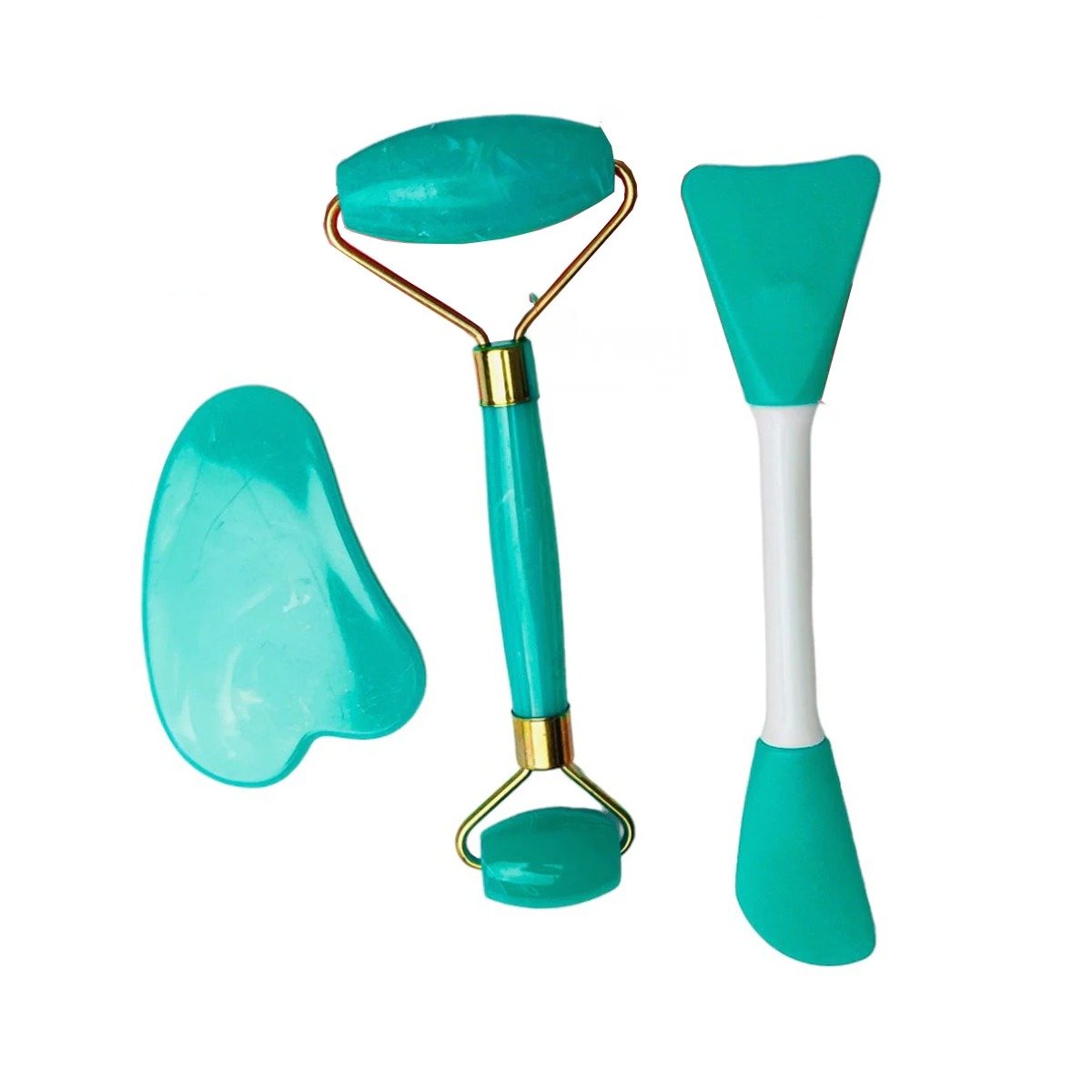 PACK2 KIT FUNCIONAL 3 DE LIMPIEZA FACIAL PLASTICO TURQUESA PARA USO DIARIO Y+REGALO STICKER - 2