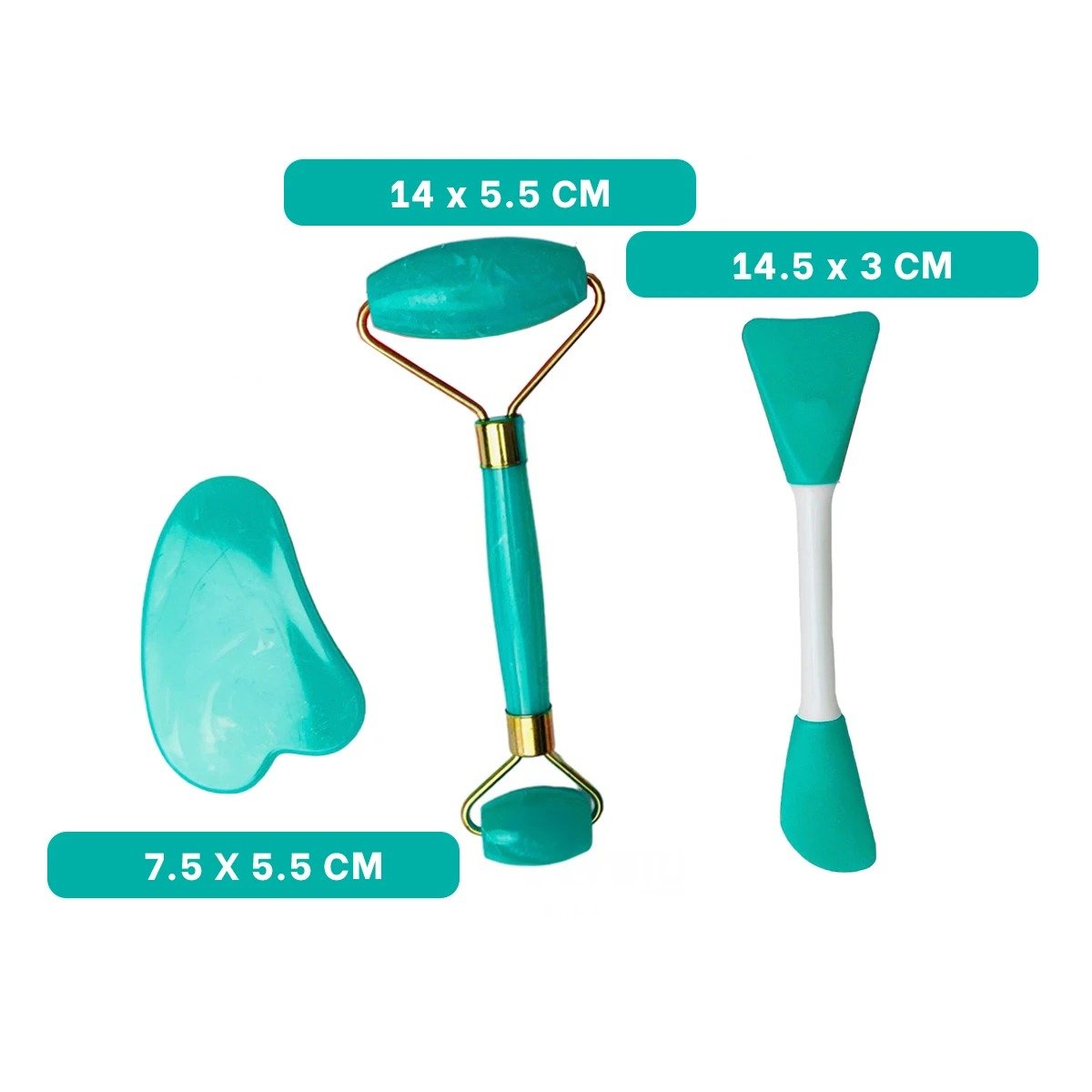 PACK2 KIT FUNCIONAL 3 DE LIMPIEZA FACIAL PLASTICO TURQUESA PARA USO DIARIO Y+REGALO STICKER - 4