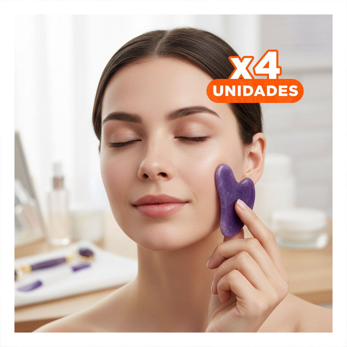 PACK4 CONJUNTO BELLEZA 3 DE LIMPIEZA FACIAL PLASTICO MORADO PARA RUTINA FACIAL - 1