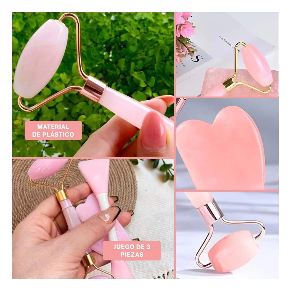 PACK6 KIT MUJER 3 DE LIMPIEZA FACIAL PLASTICO ROSADO BEBE Y+PAPEL REGALO - 3