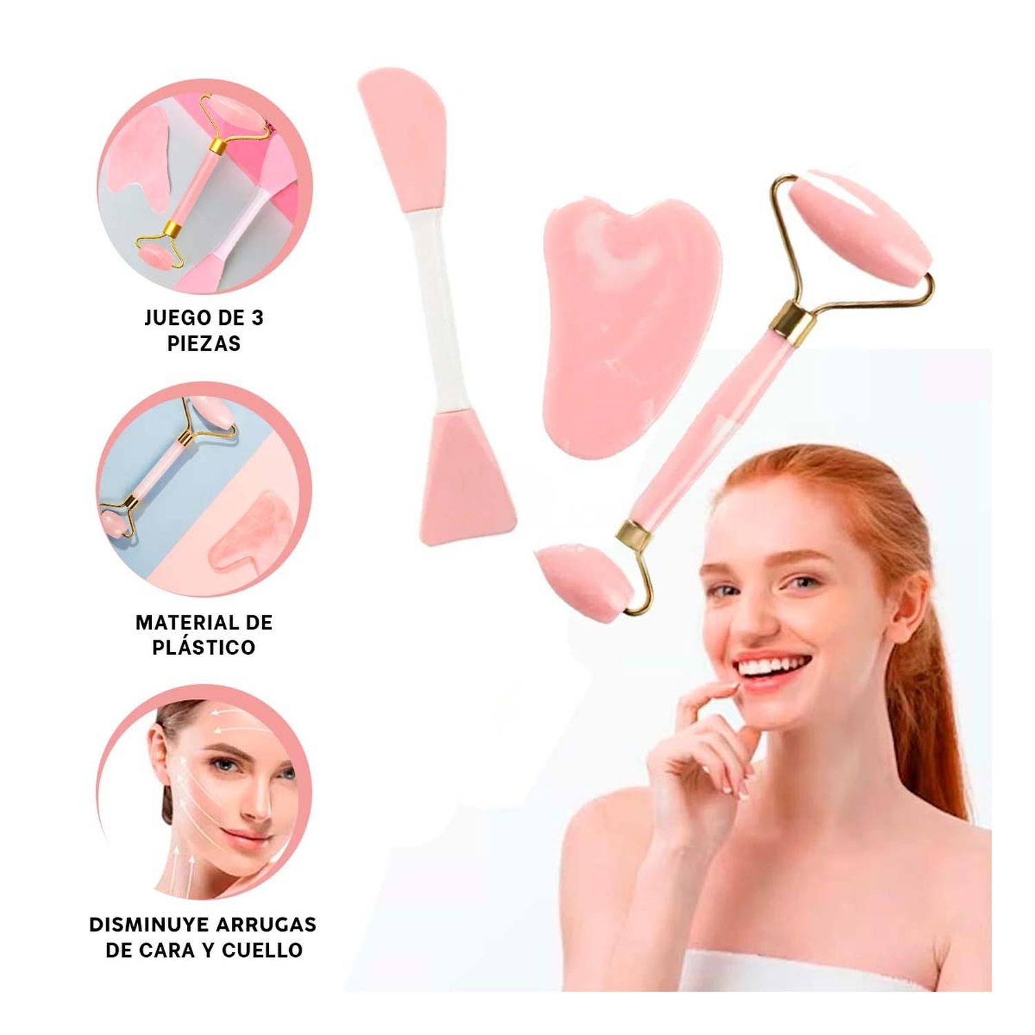 PACK6 KIT MUJER 3 DE LIMPIEZA FACIAL PLASTICO ROSADO BEBE Y+PAPEL REGALO - 6