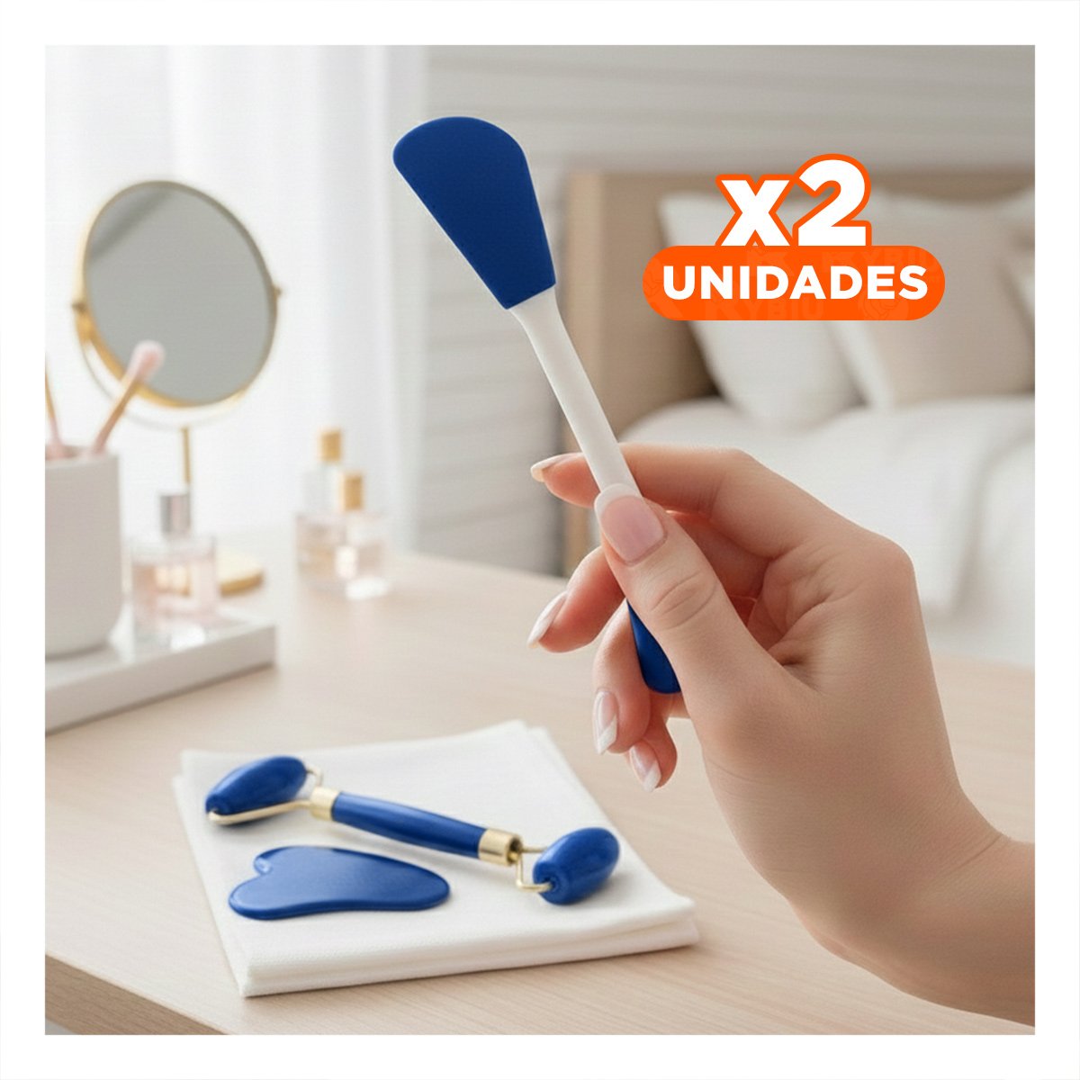 PACK2 SET COMPLETO DE LIMPIEZA FACIAL PLASTICO AZUL 3 PIEZAS Y+REGALO STICKER - 1