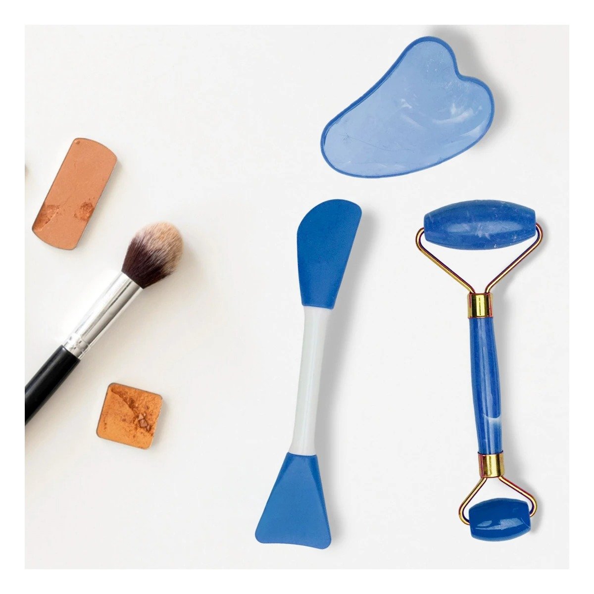 PACK2 SET COMPLETO DE LIMPIEZA FACIAL PLASTICO AZUL 3 PIEZAS Y+REGALO STICKER - 3