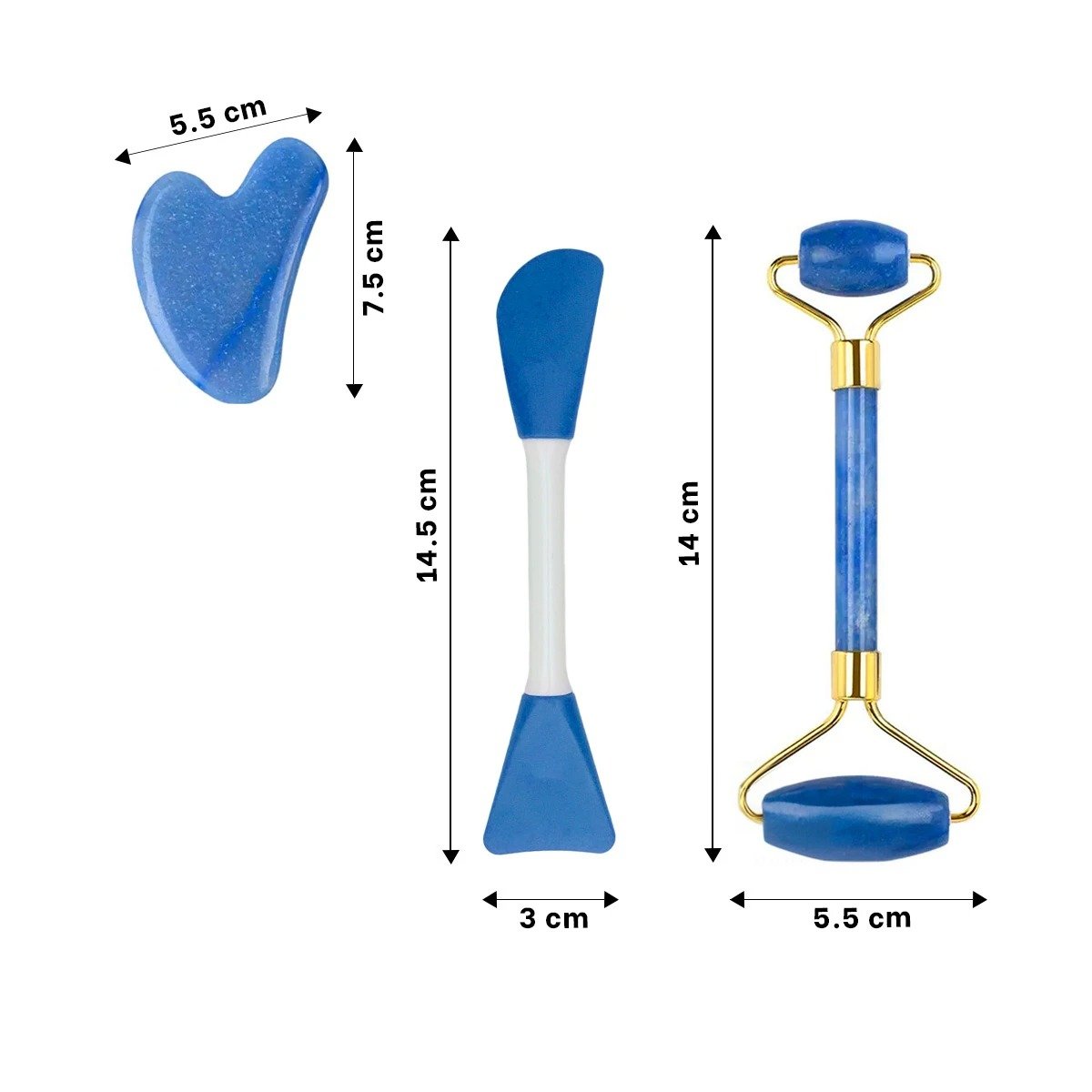 PACK2 SET COMPLETO DE LIMPIEZA FACIAL PLASTICO AZUL 3 PIEZAS Y+REGALO STICKER - 4