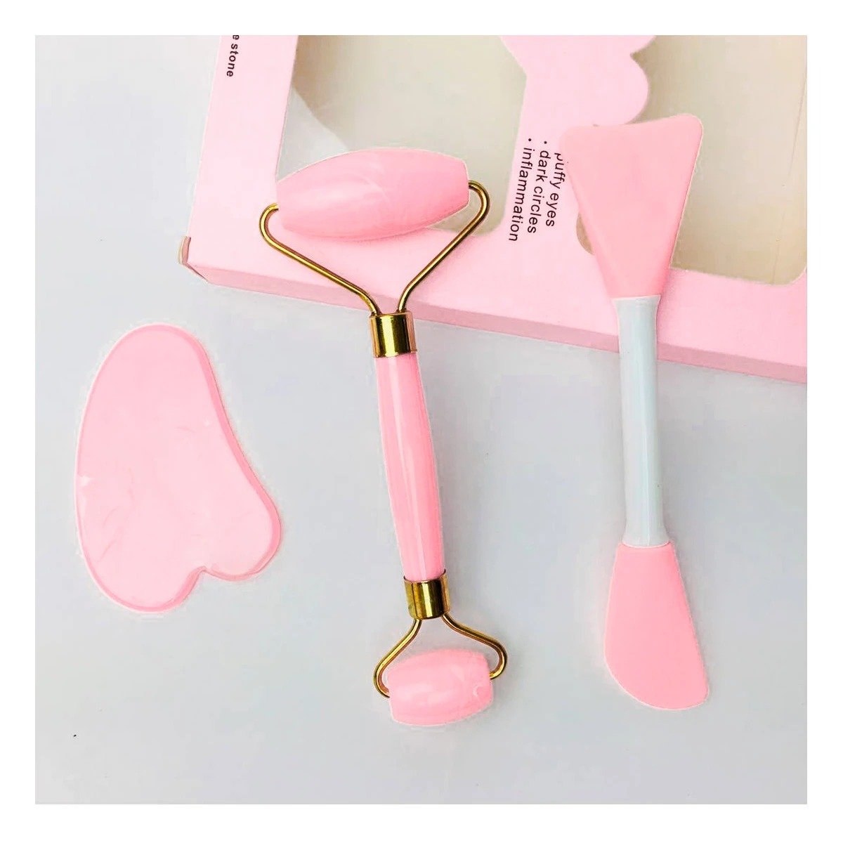 PACK12 CONJUNTO MUJER 3 DE LIMPIEZA FACIAL PLASTICO ROSADO BEBE Y+PAPEL REGALO - 5