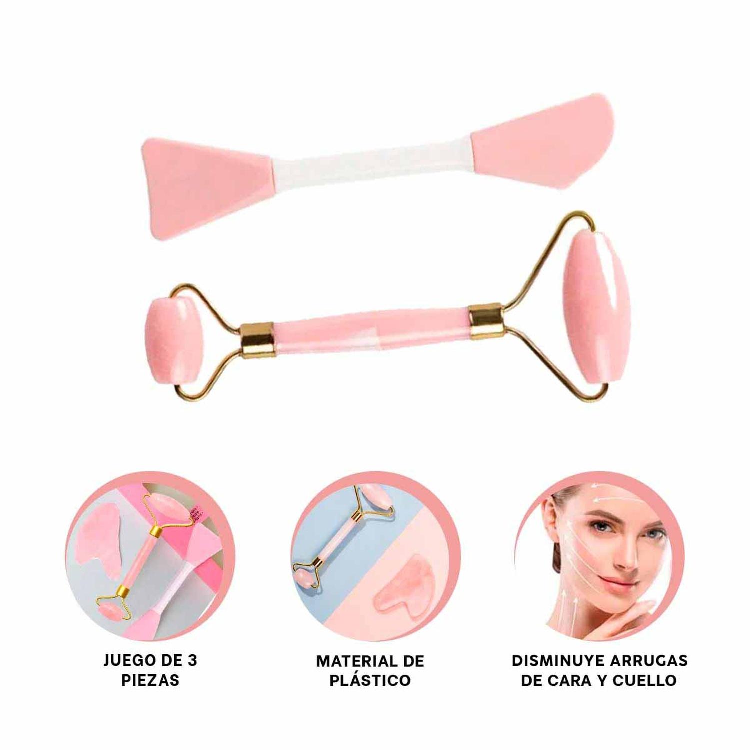 PACK12 CONJUNTO MUJER 3 DE LIMPIEZA FACIAL PLASTICO ROSADO BEBE Y+PAPEL REGALO - 6