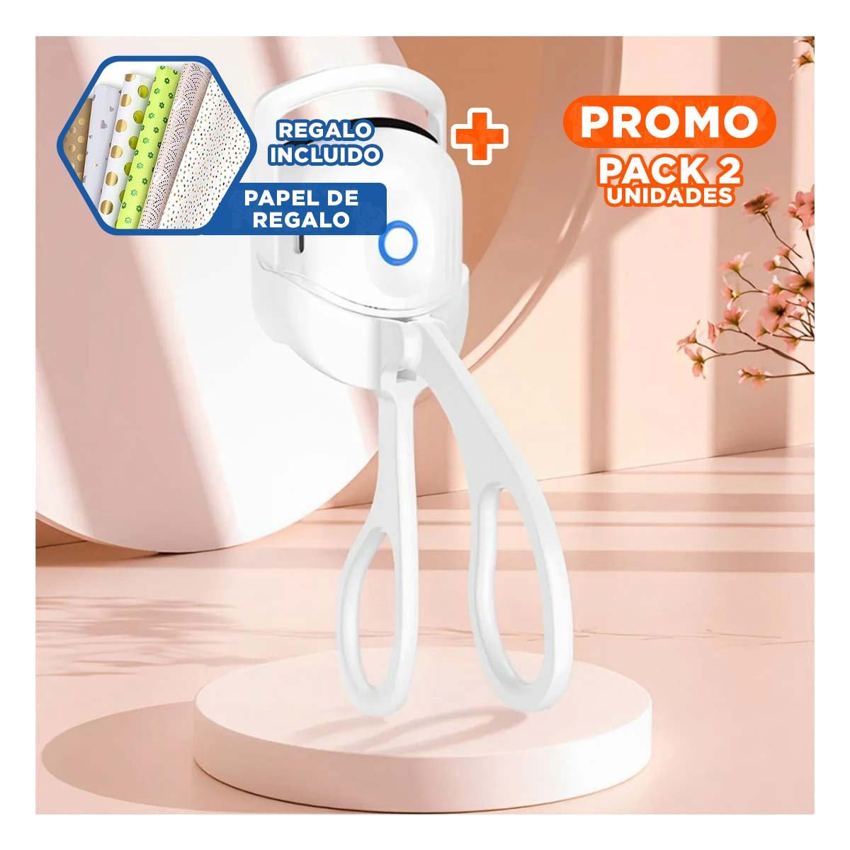 PACK2 STYLER MODERNO BLANCO ELECTRICO PARA CABELLO Y+PAPEL REGALO - 1