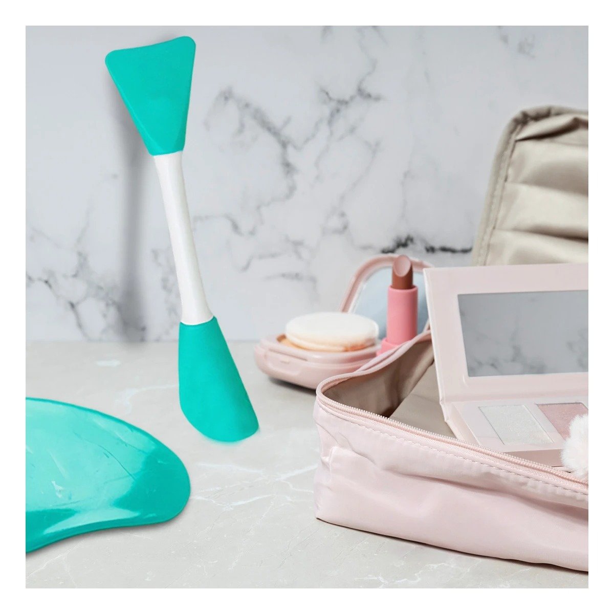PACK6 SET BELLEZA 3 DE LIMPIEZA FACIAL PLASTICO TURQUESA PARA MUJER Y+PAPEL REGALO - 2