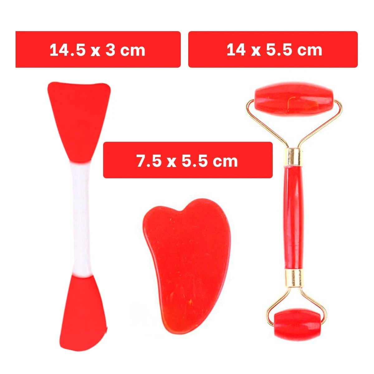 PACK2 KIT FUNCIONAL 3 DE LIMPIEZA FACIAL PLASTICO ROJO PARA USO DIARIO - 4