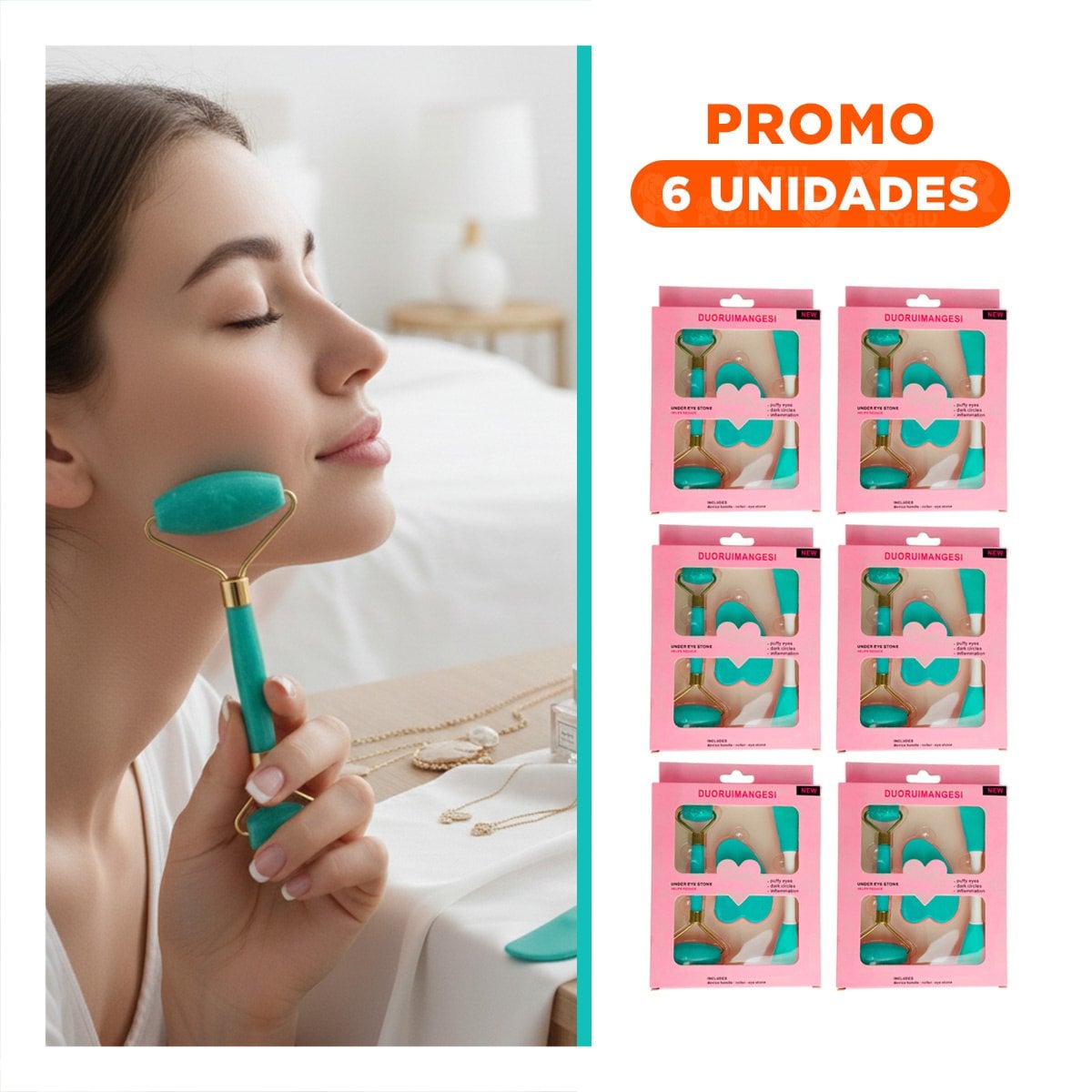PACK6 COMBO BELLEZA 3 DE LIMPIEZA FACIAL PLASTICO TURQUESA PARA CUIDADO DIARIO - 1
