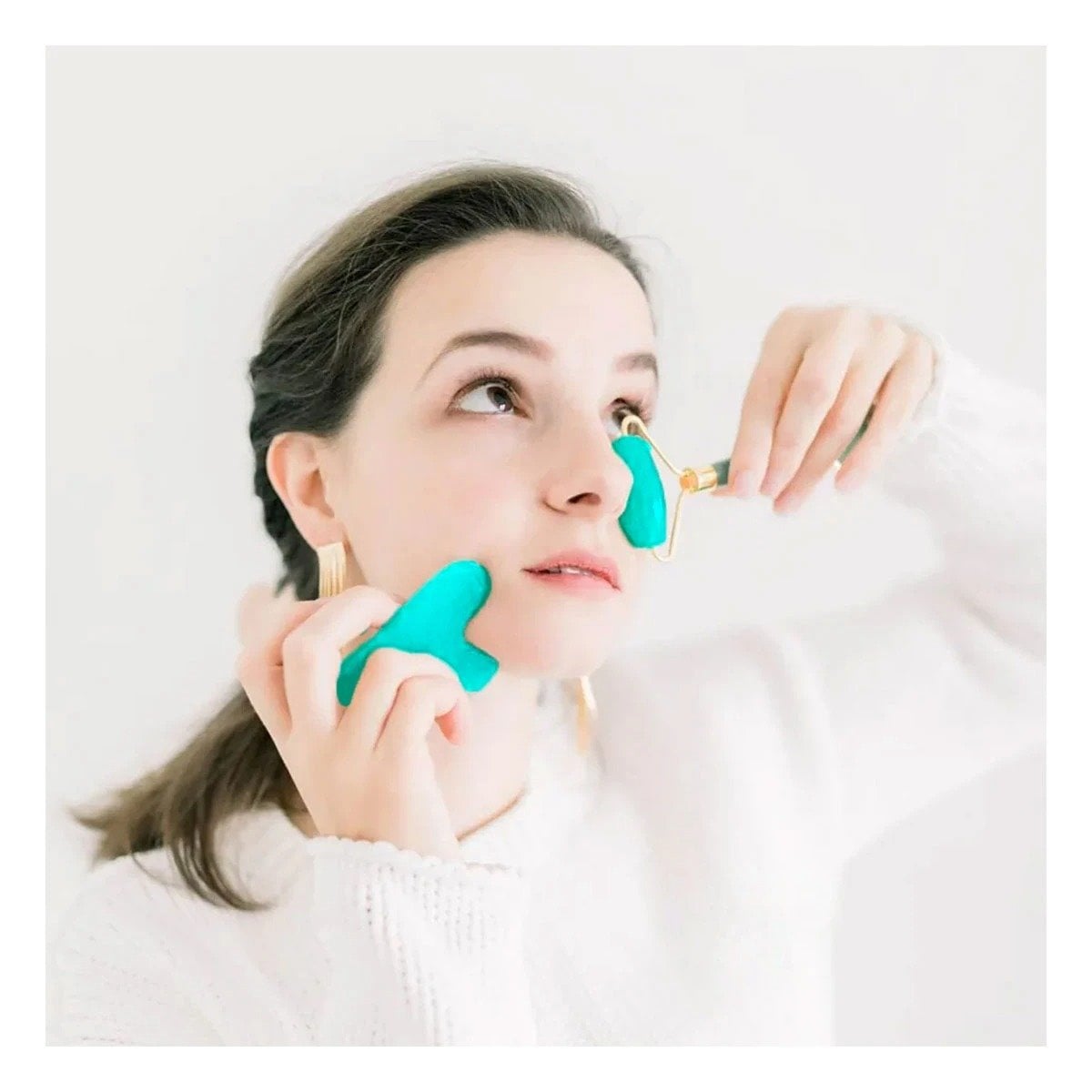 PACK6 COMBO BELLEZA 3 DE LIMPIEZA FACIAL PLASTICO TURQUESA PARA CUIDADO DIARIO - 2