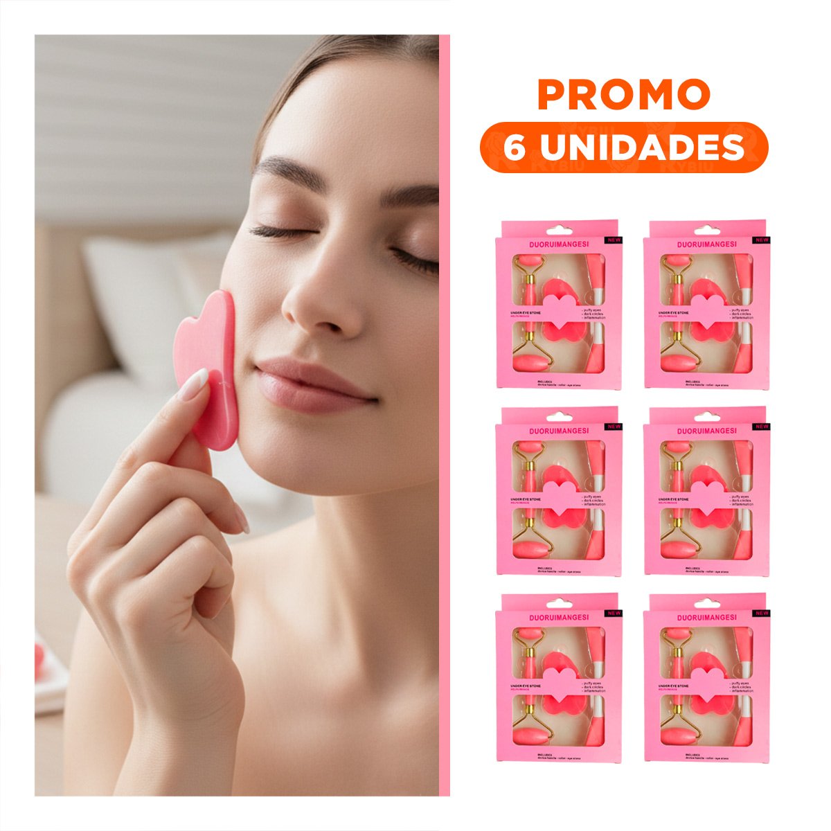PACK6 COMBO BELLEZA 3 DE LIMPIEZA FACIAL PLASTICO ROSADO PARA CUIDADO DIARIO - 1