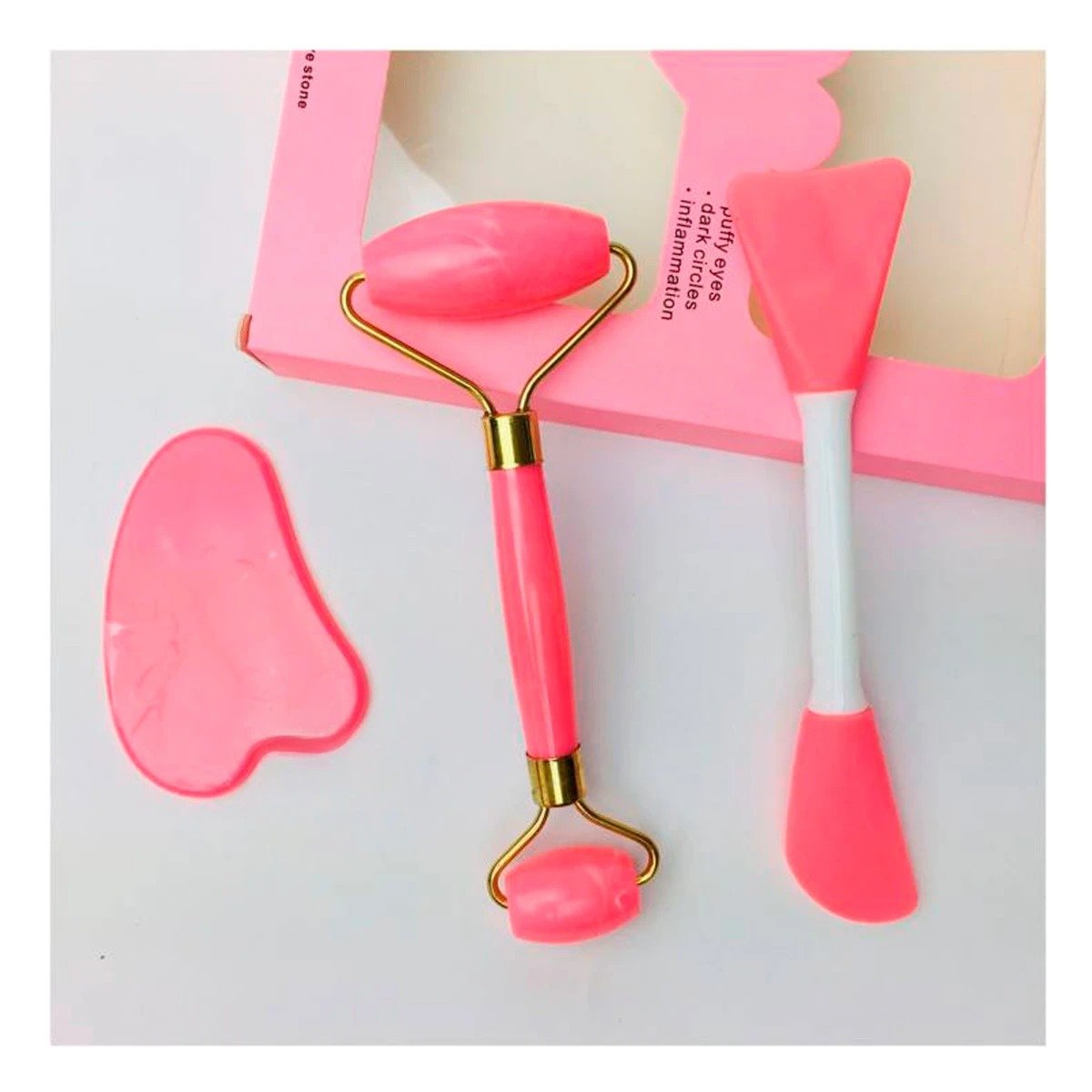 PACK6 COMBO BELLEZA 3 DE LIMPIEZA FACIAL PLASTICO ROSADO PARA CUIDADO DIARIO - 2