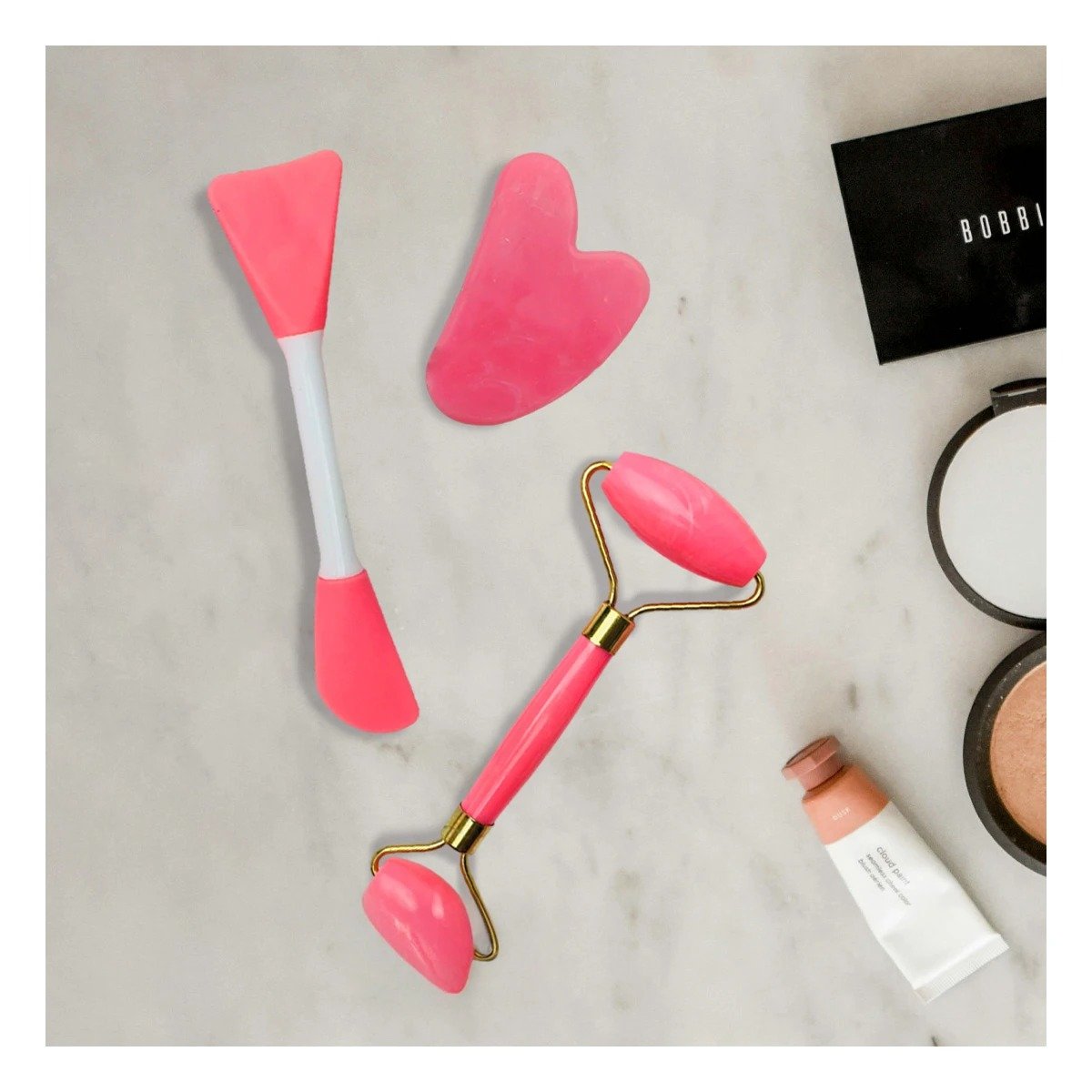 PACK6 COMBO BELLEZA 3 DE LIMPIEZA FACIAL PLASTICO ROSADO PARA CUIDADO DIARIO - 3